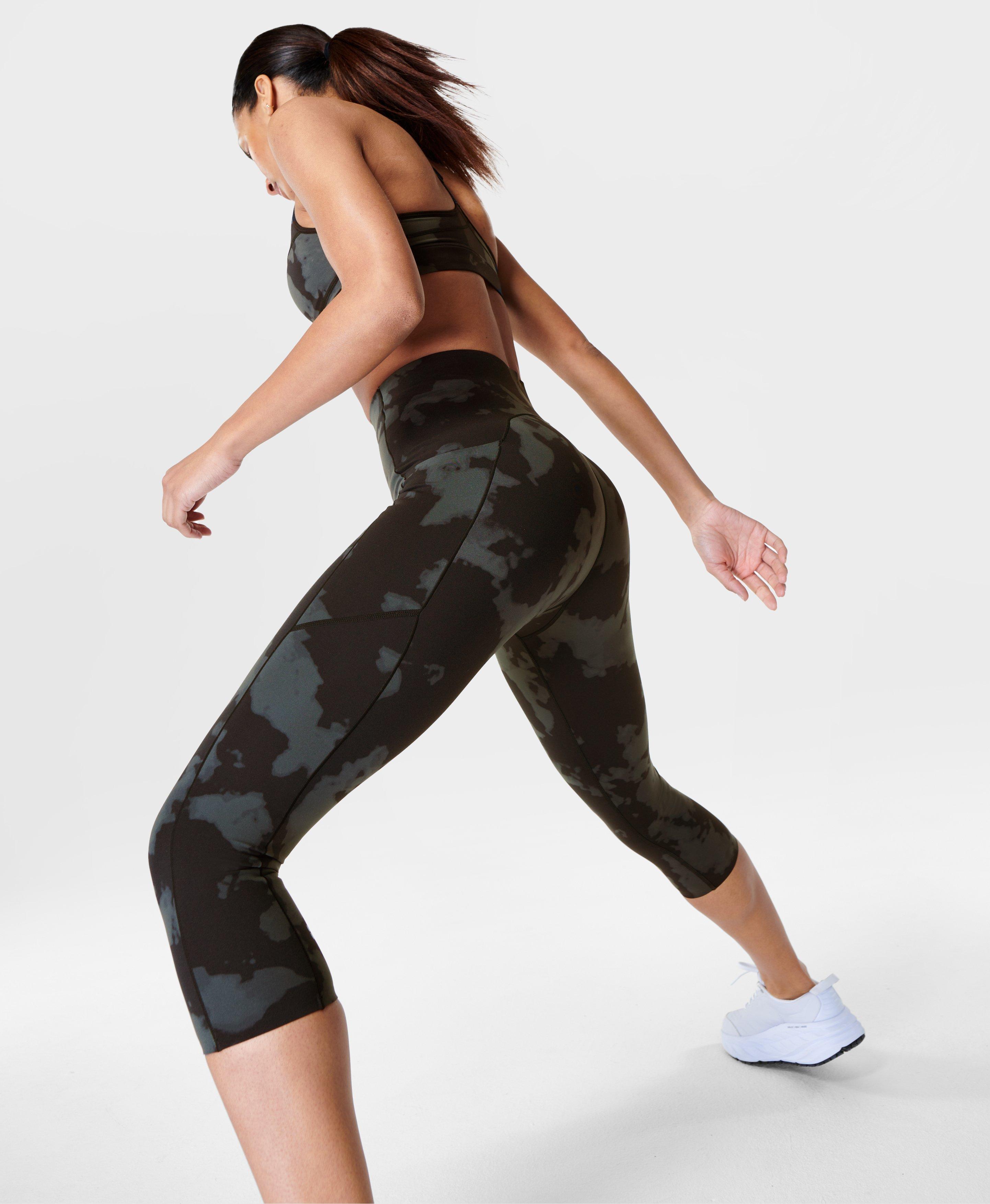 Power High Waist Cropped Legging, Black Fade Print | Sweaty Betty