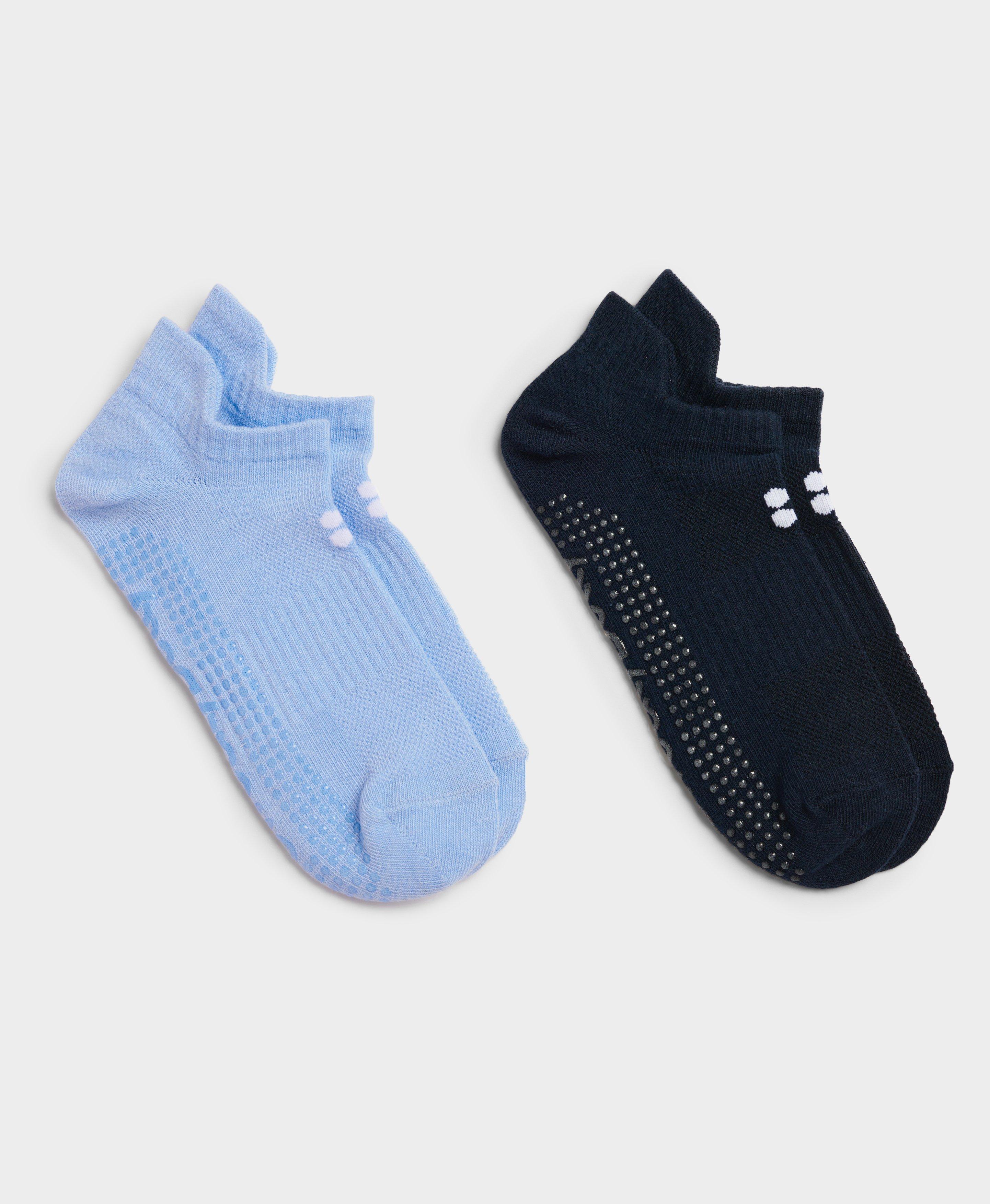 Barre Gripper Socks 2 Pack - Breeze Blue, Women's Sports Socks