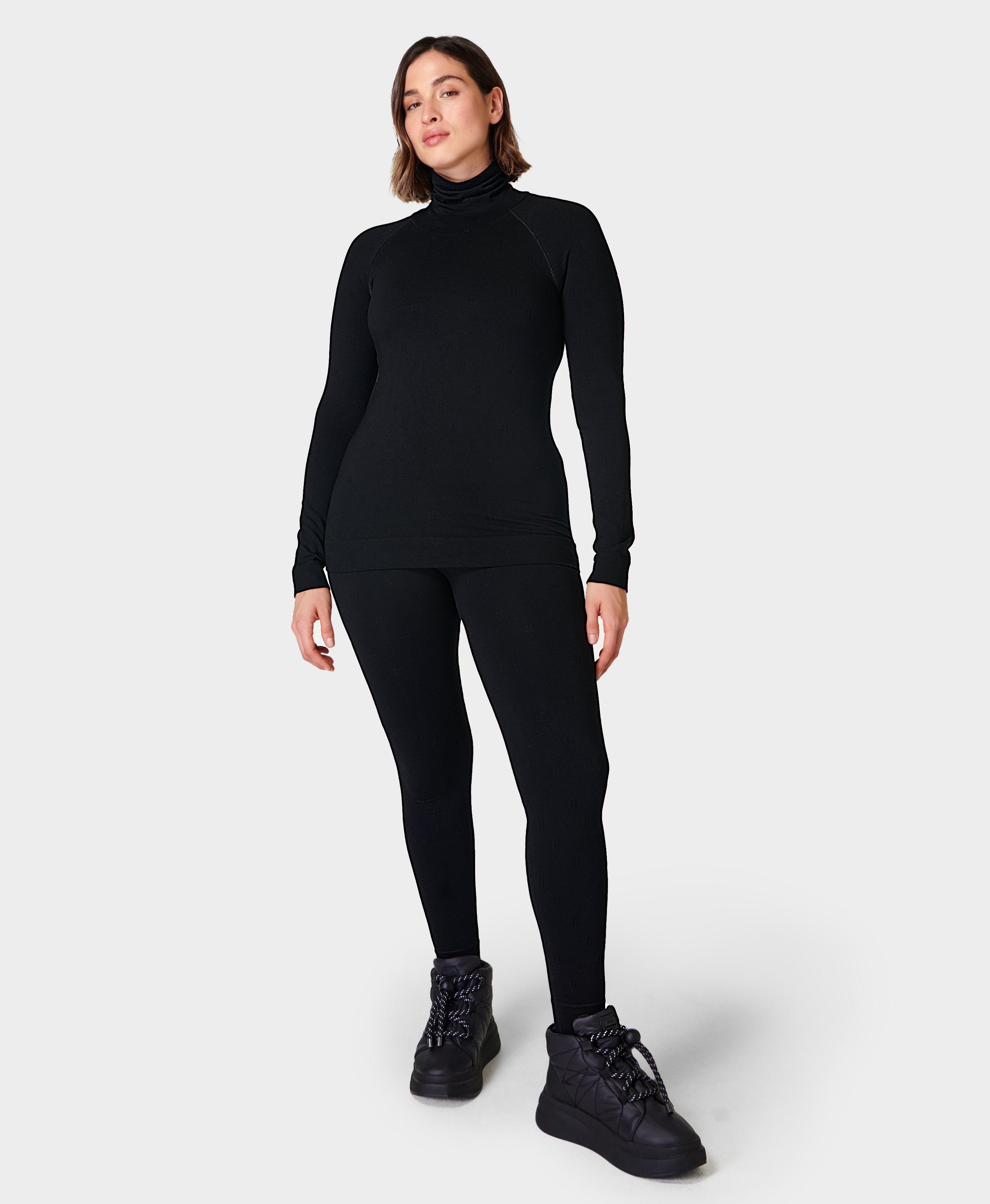 PISIQI Thermal Underwear Women Ultra-Soft Long Johns Set Base Layer Skiing  Winter Warm Top & Bottom Black