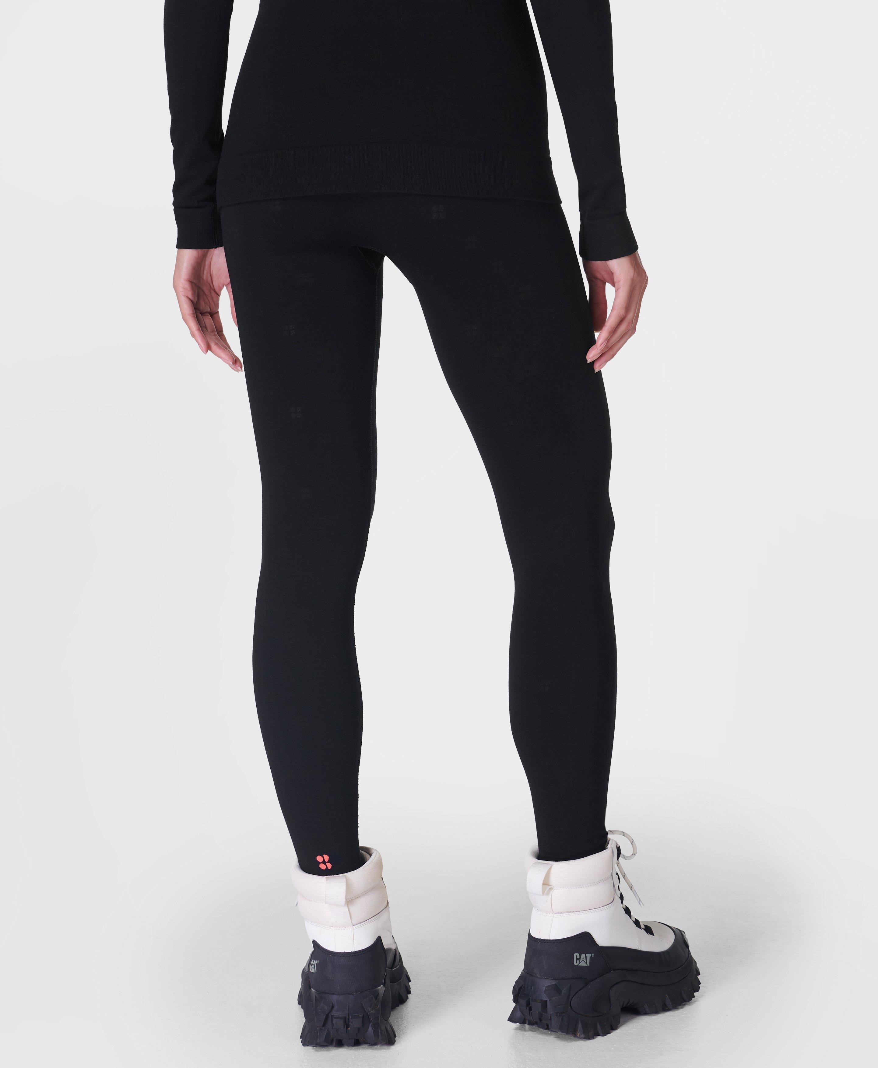 Modal Dot Jacquard Base Layer Leggings - Black, Women's Ski Clothes