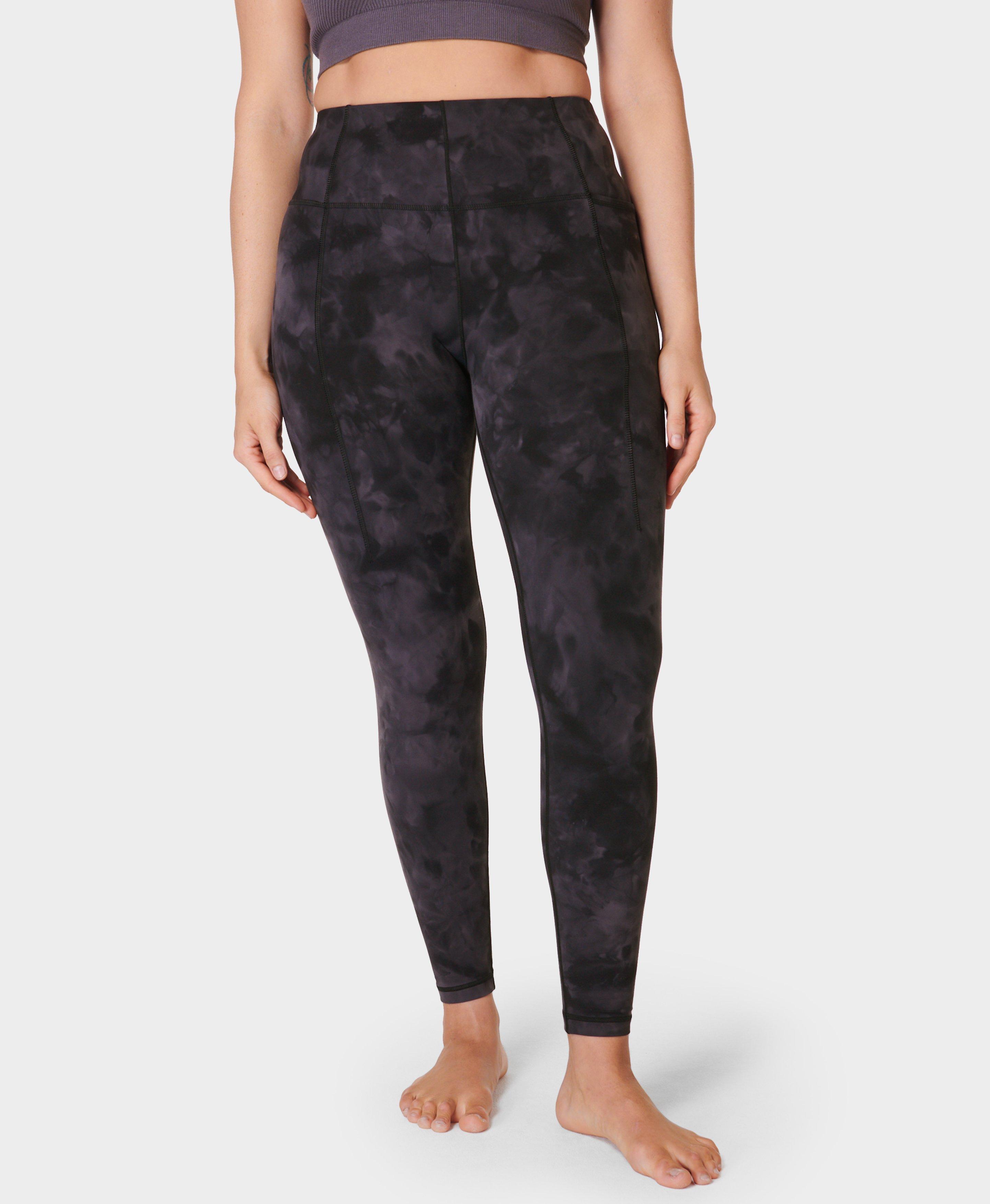 Super Soft Yoga Leggings - Black Spray Dye Print, Women's Leggings