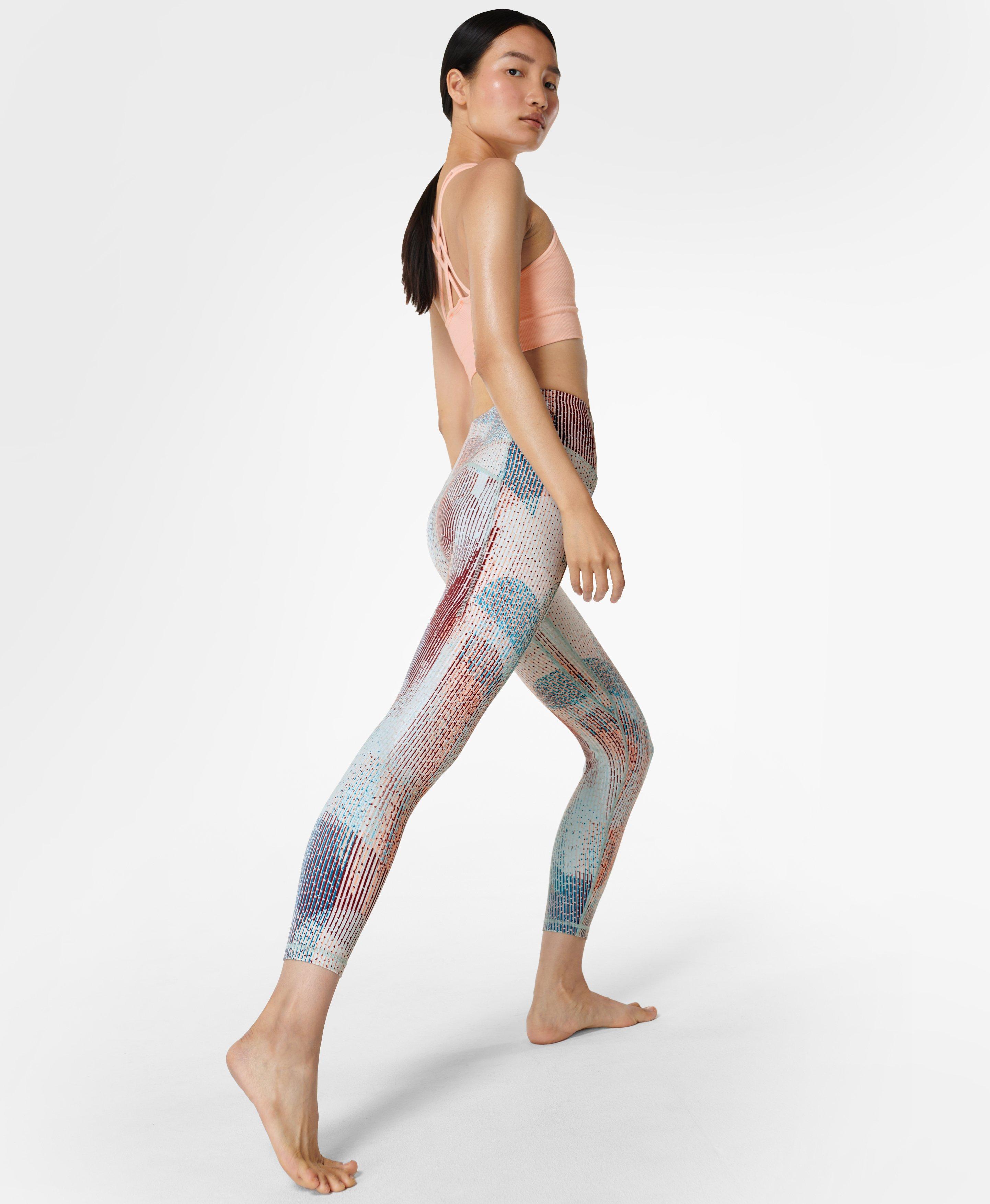 Super Soft Yoga Leggings - Blue Falling Floral Print