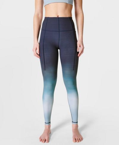 Super Soft Yoga Leggings, Blue Gradient Placement Print | Sweaty Betty