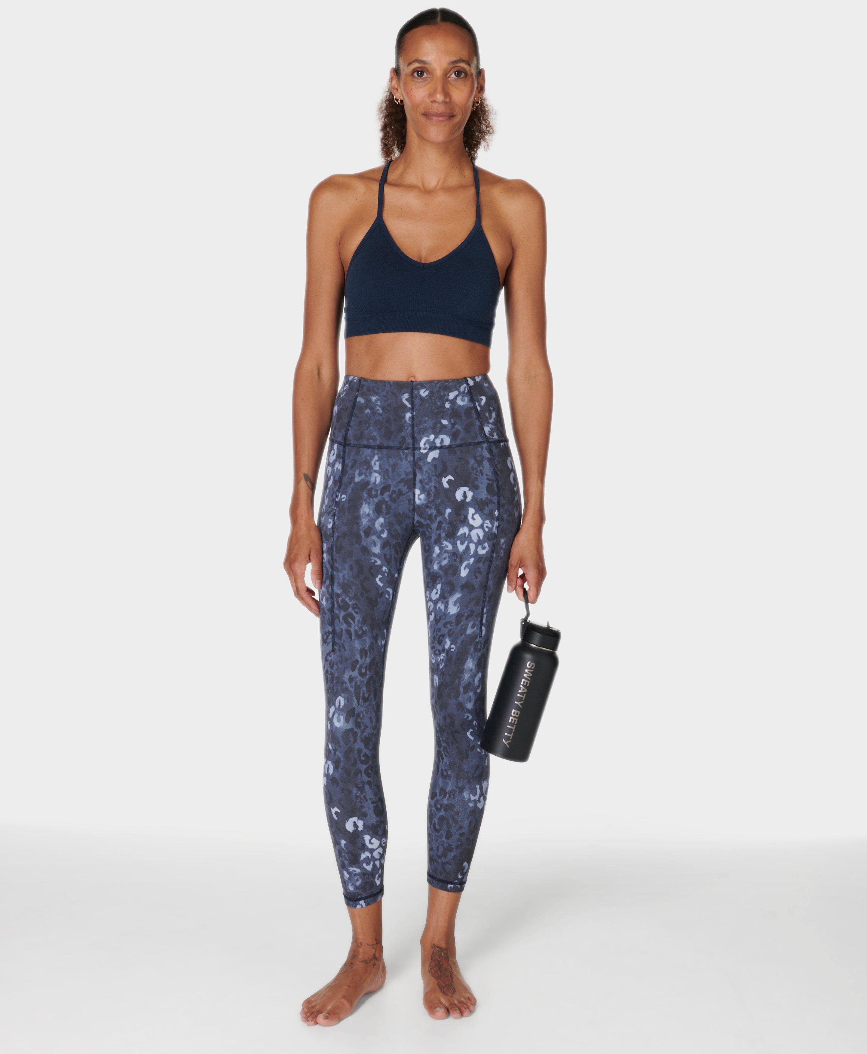 Super Soft 7/8 Yoga Leggings - Blue Leopard Shadow Print