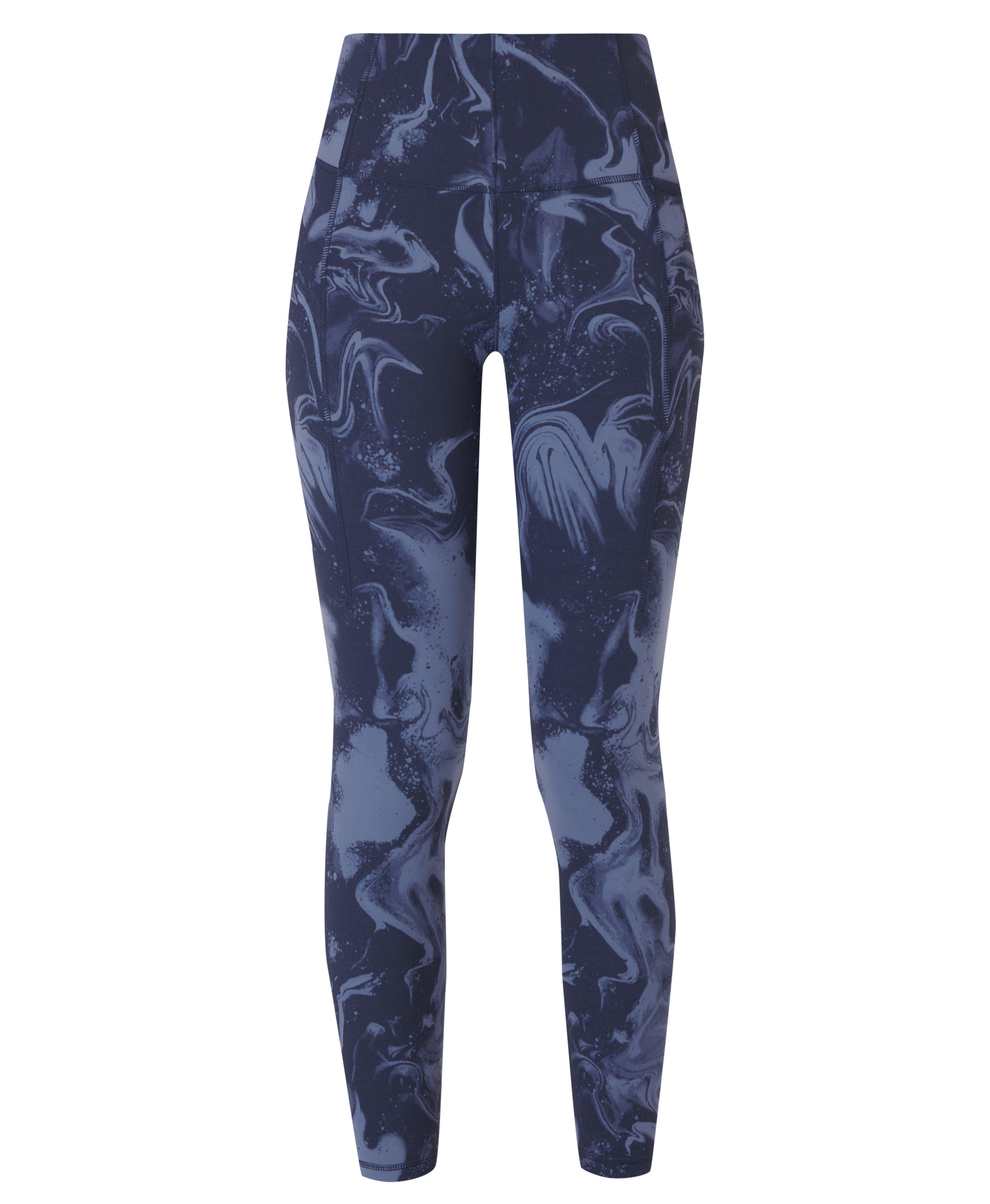 Super Soft 7/8 Yoga Leggings - Blue Marble Speckle Print