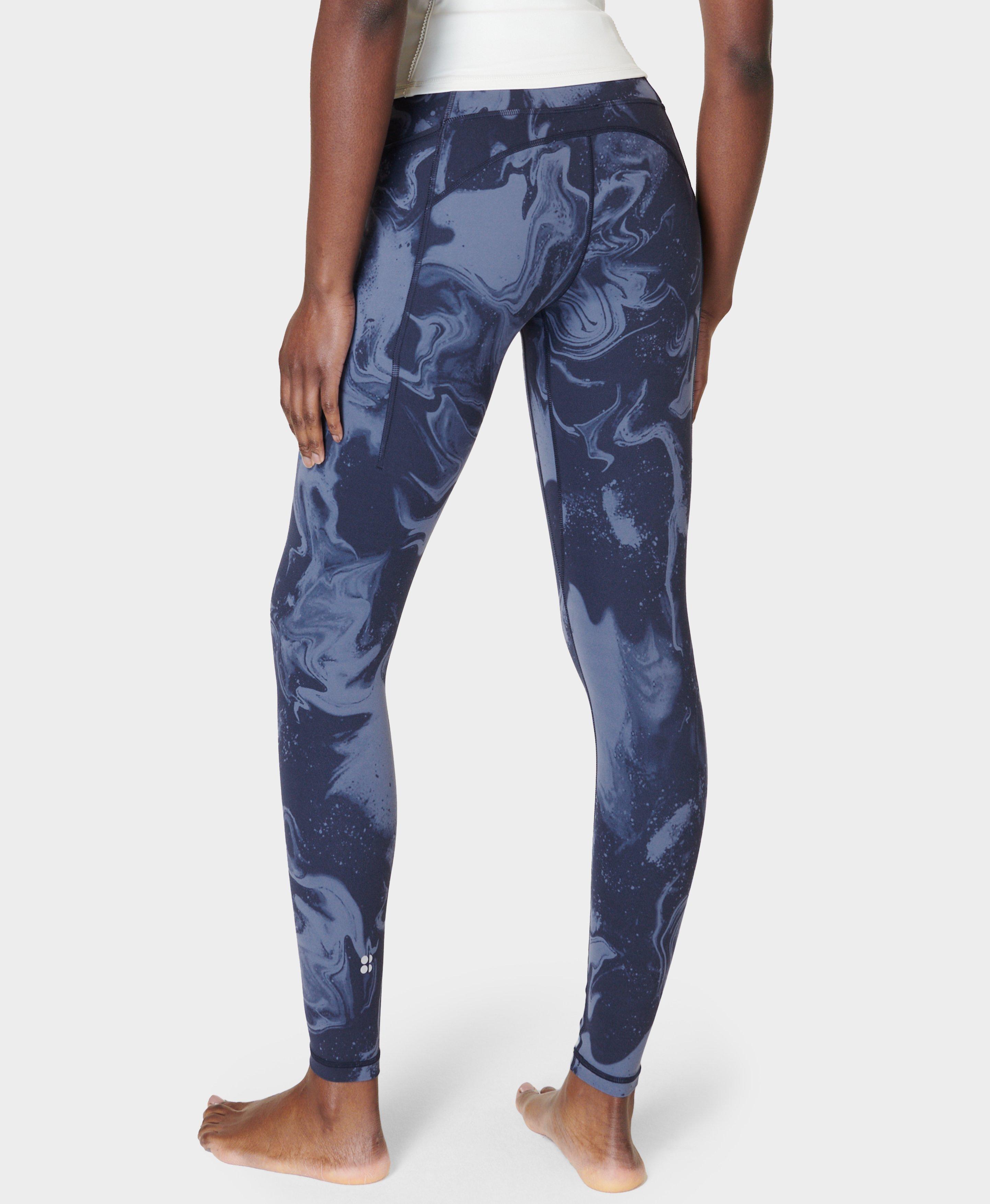 Elle Sport Navy Marble Print Gym Leggings