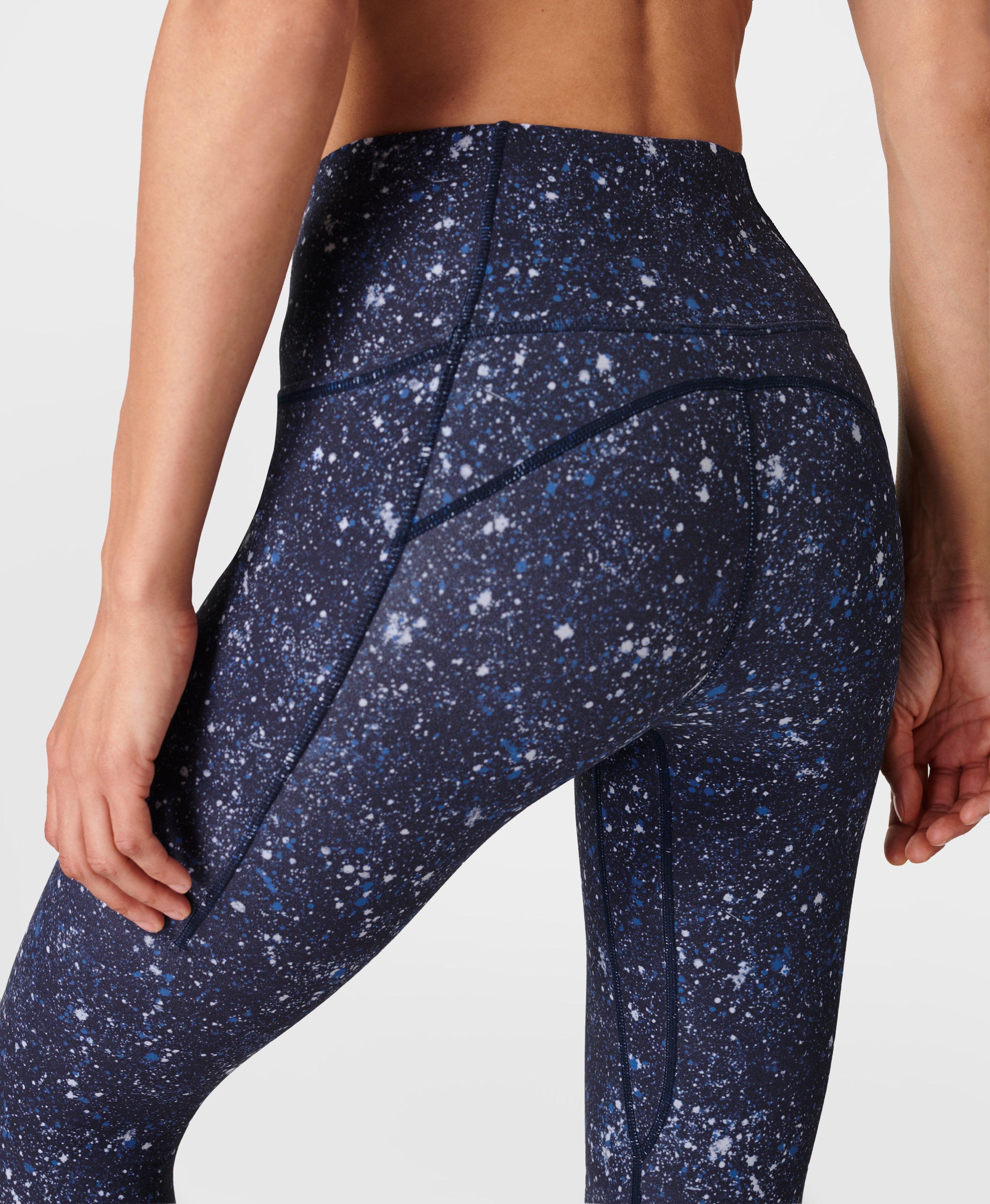 Super Soft 7/8 Yoga Leggings - Blue Multi Speckle Print, Women's Leggings