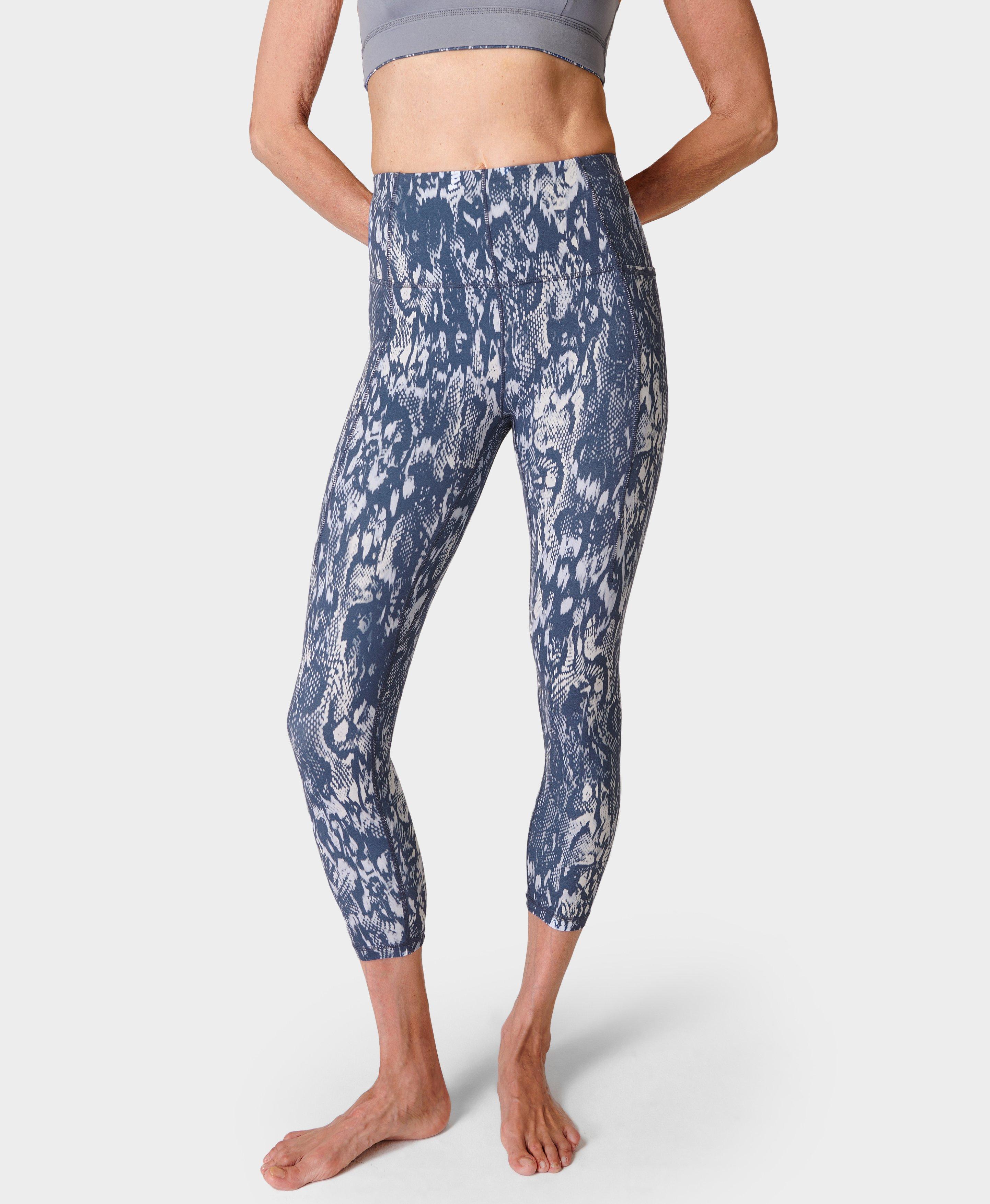 Super Soft 7/8 Yoga Leggings - Blue Ripple Snake Print, Women's Leggings