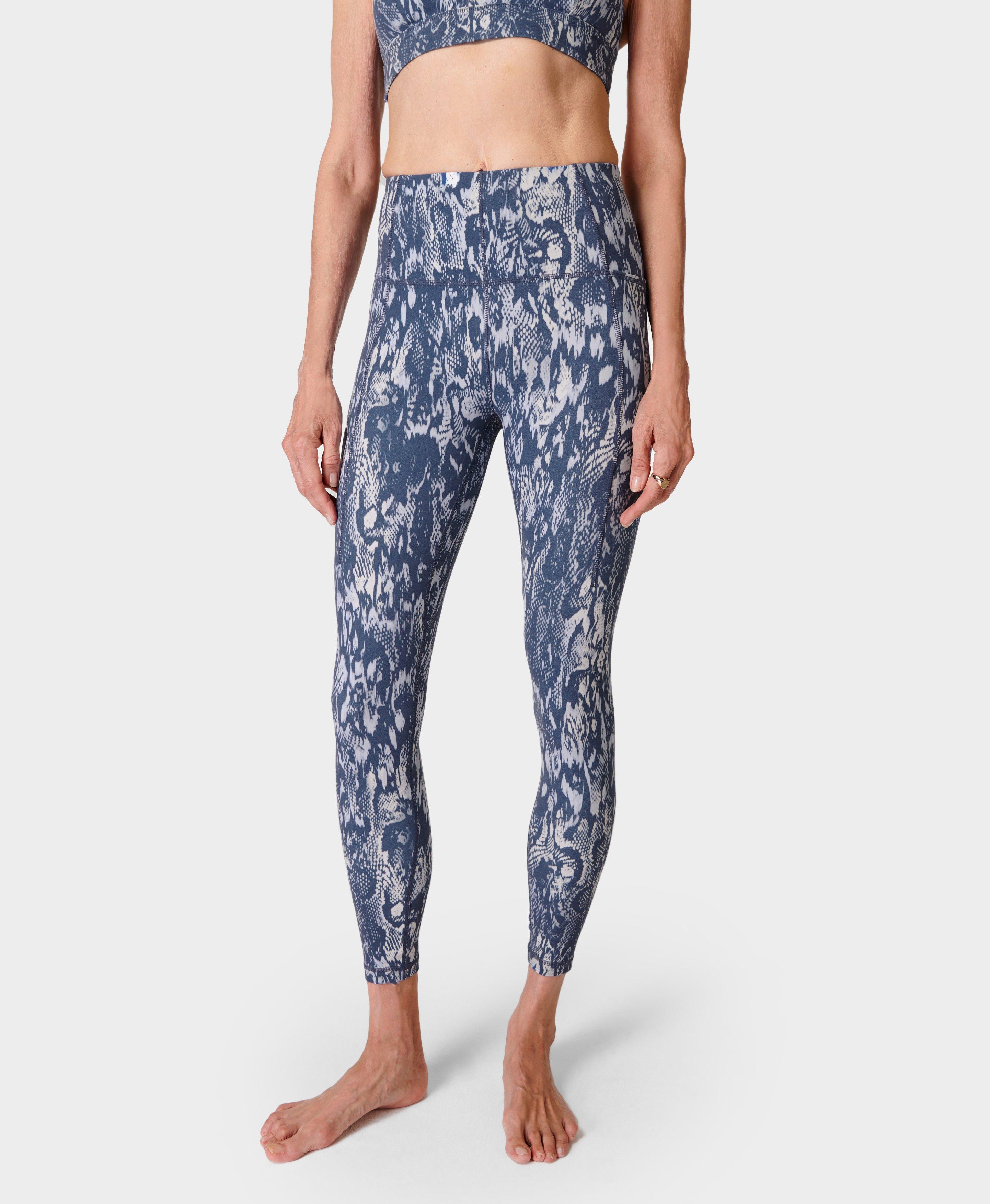 Super Soft Yoga Leggings Blue Ripple Snake Print Women s