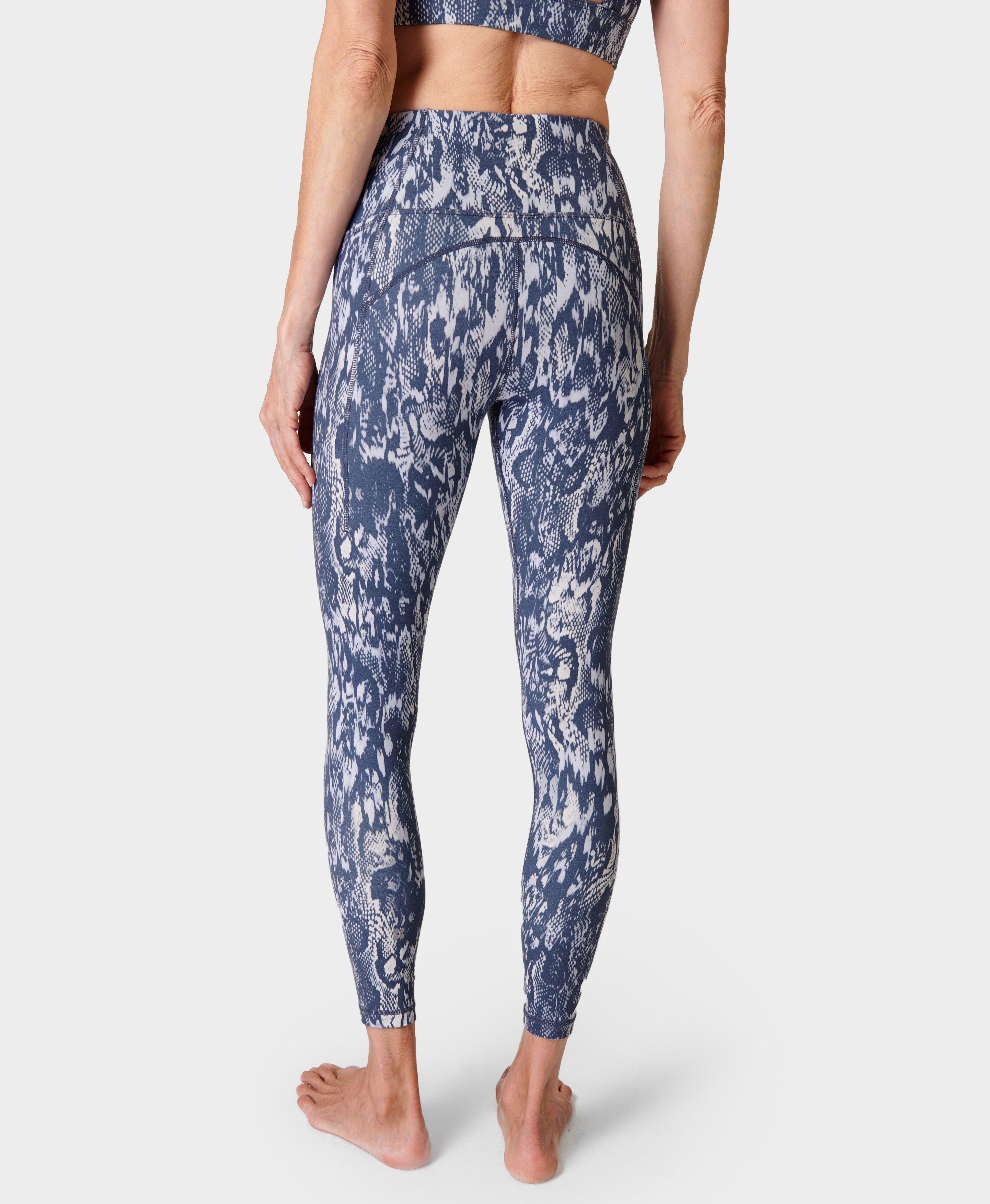 Super Soft Yoga Leggings - Blue Ripple Snake Print