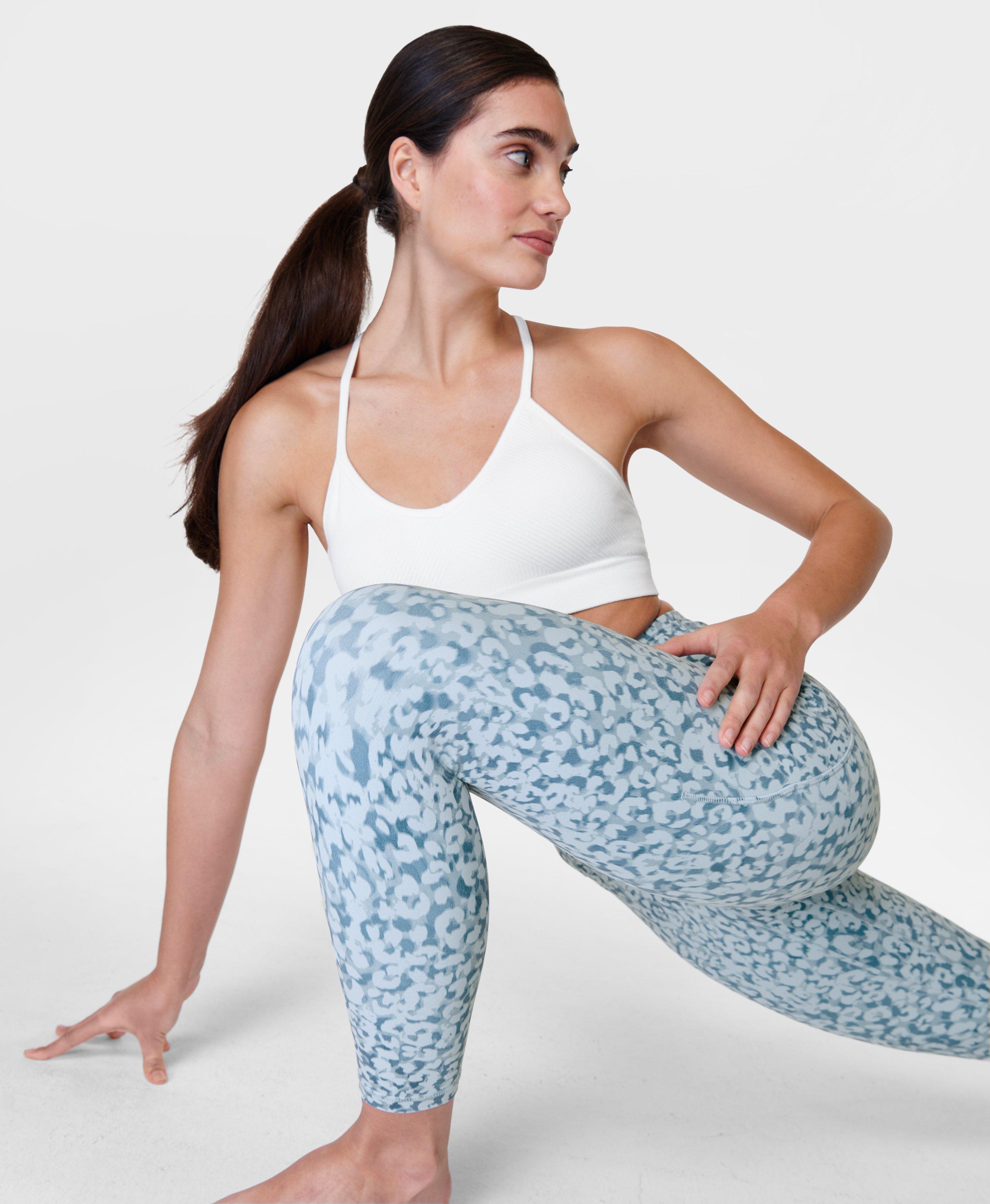 Super Soft 7/8 Yoga Leggings - Blue Snow Leopard Print, Women's Leggings