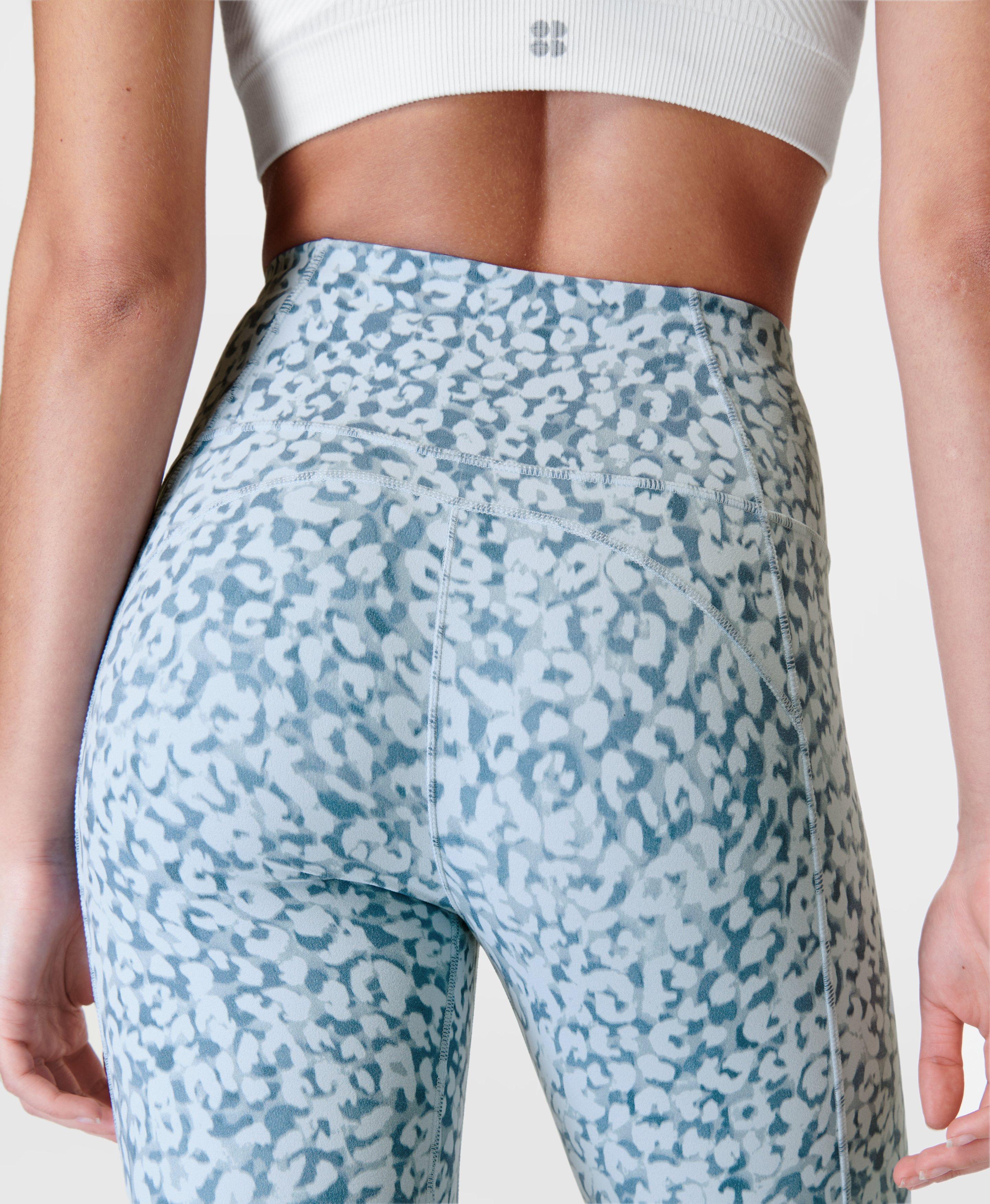 Super Soft 7/8 Yoga Leggings - Blue Snow Leopard Print
