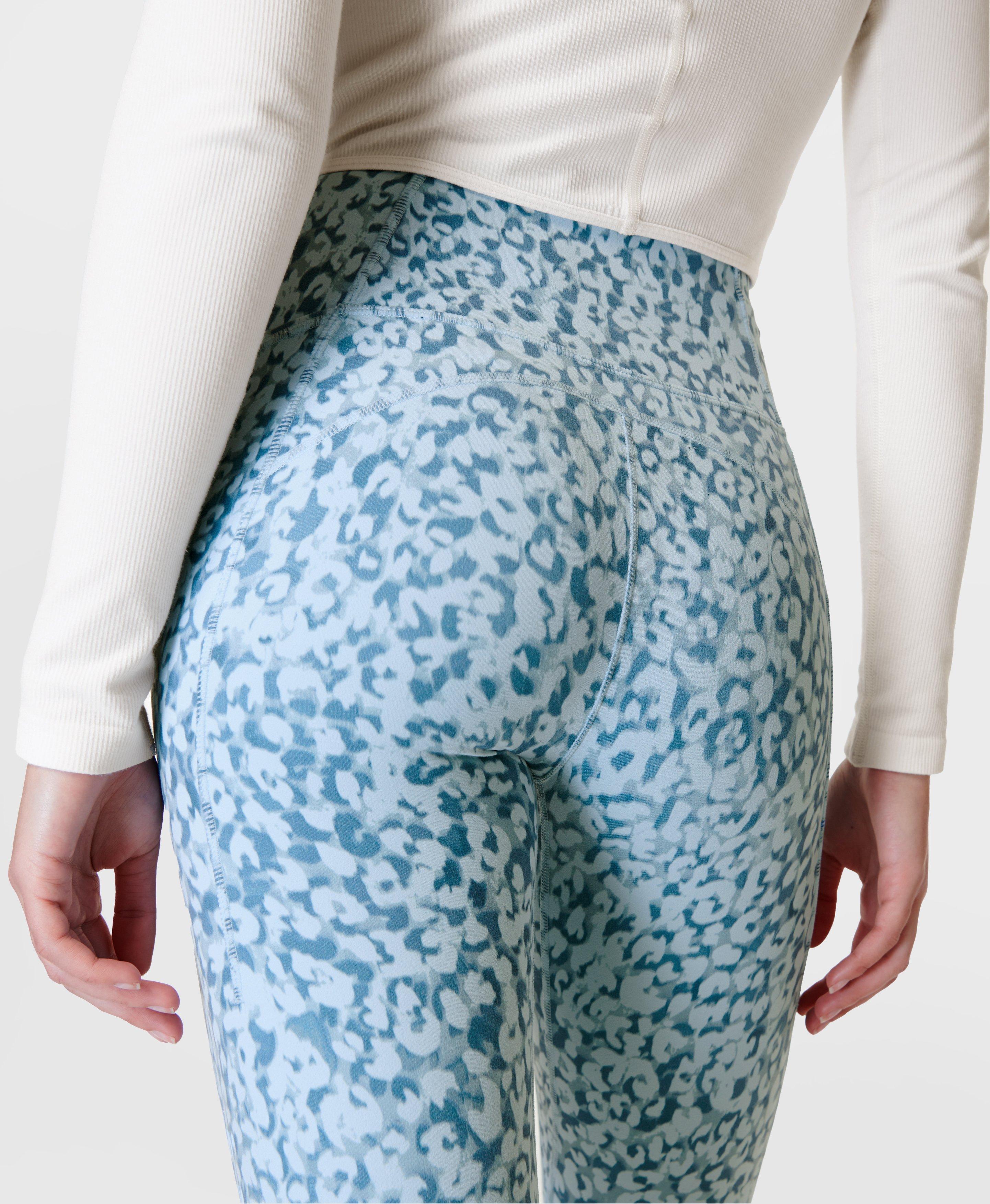 Super Soft Yoga Leggings - Blue Snow Leopard Print