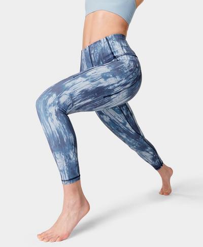 Super Soft 7/8 Yoga Leggings, Blue Streak Print | Sweaty Betty