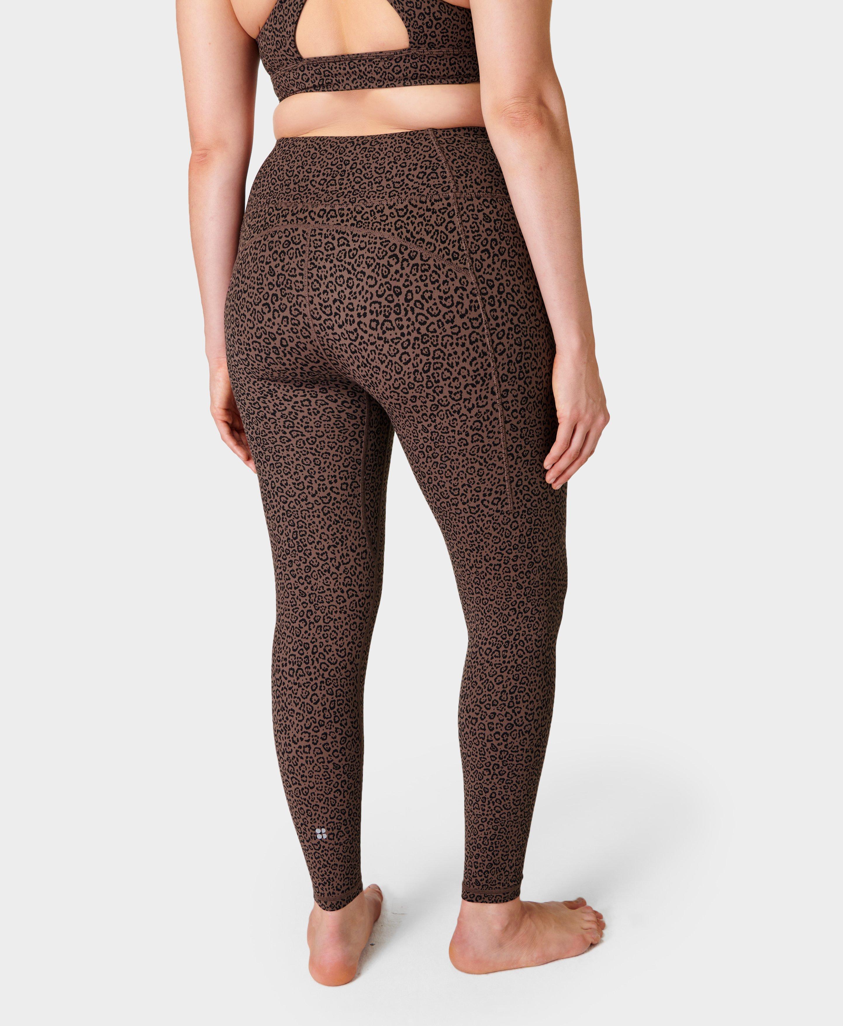 Soft Cotton Yoga Leggings, Leopard Print Leggings, Thick Cotton