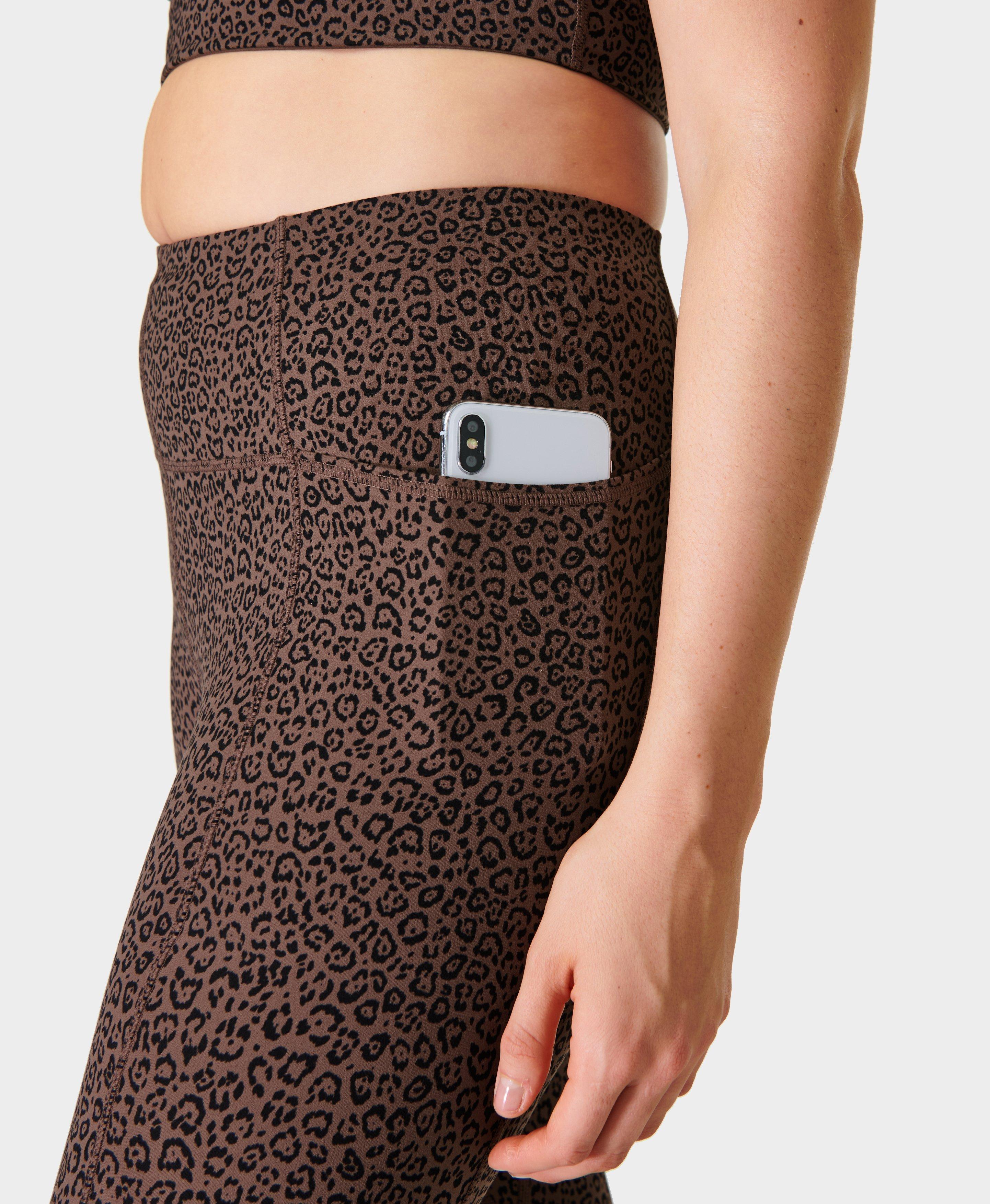 Brown Leopard Leggings with pockets - ClickEdge