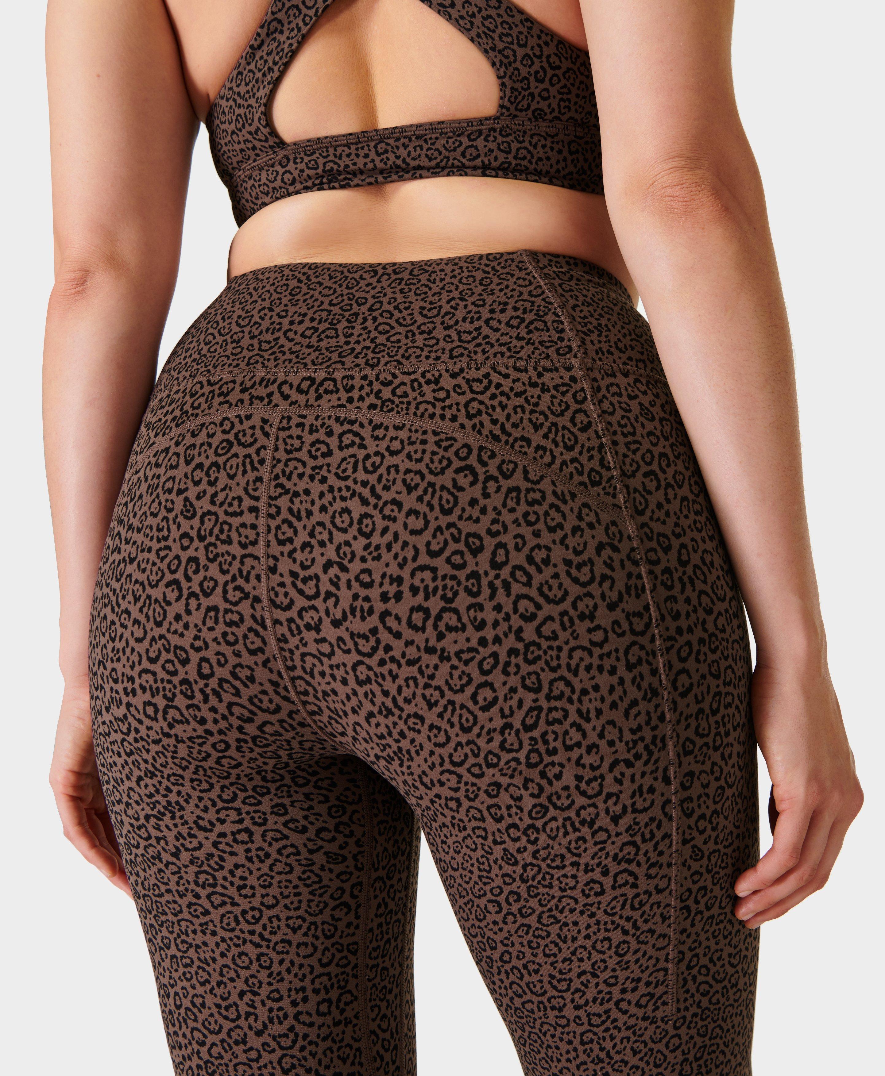  St Day Leopard Brown Printed Yoga Leggings for Women High Waist  Outfits Compression Leggings with Pockets : Clothing, Shoes & Jewelry