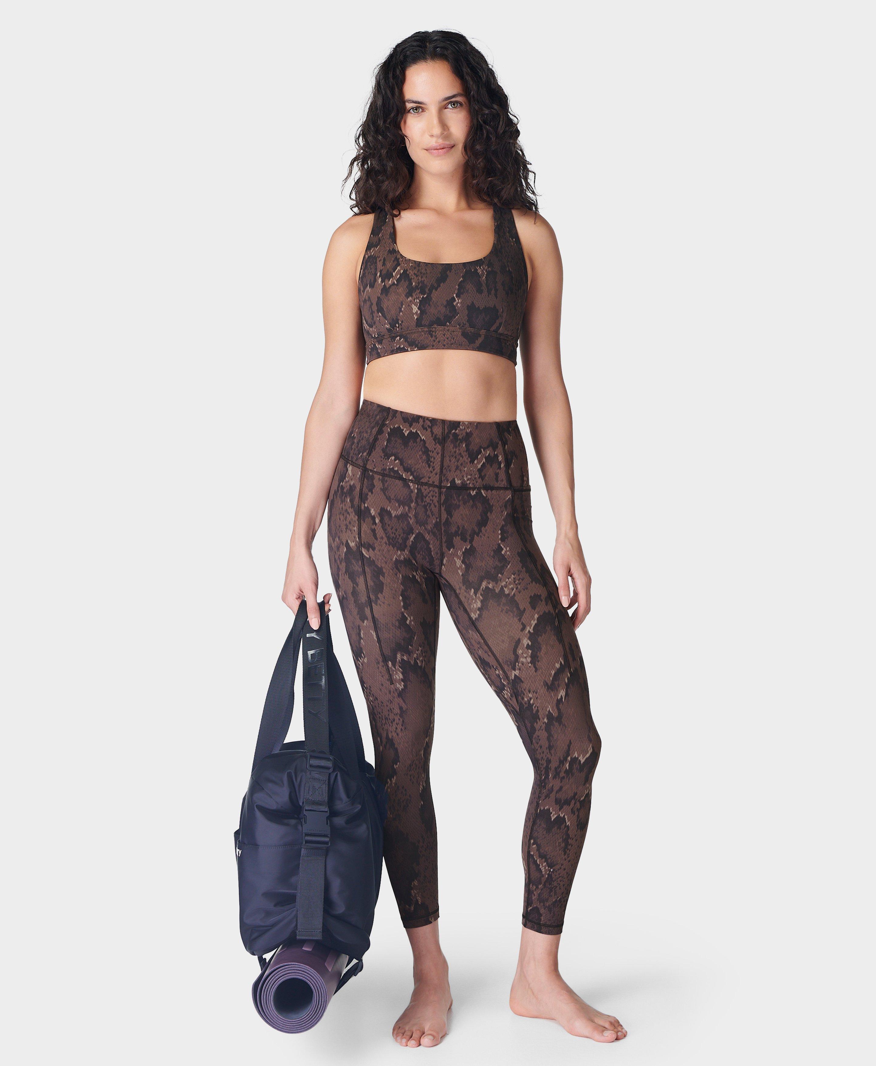 Super Soft 7/8 Yoga Leggings - Brown Python Print | Women