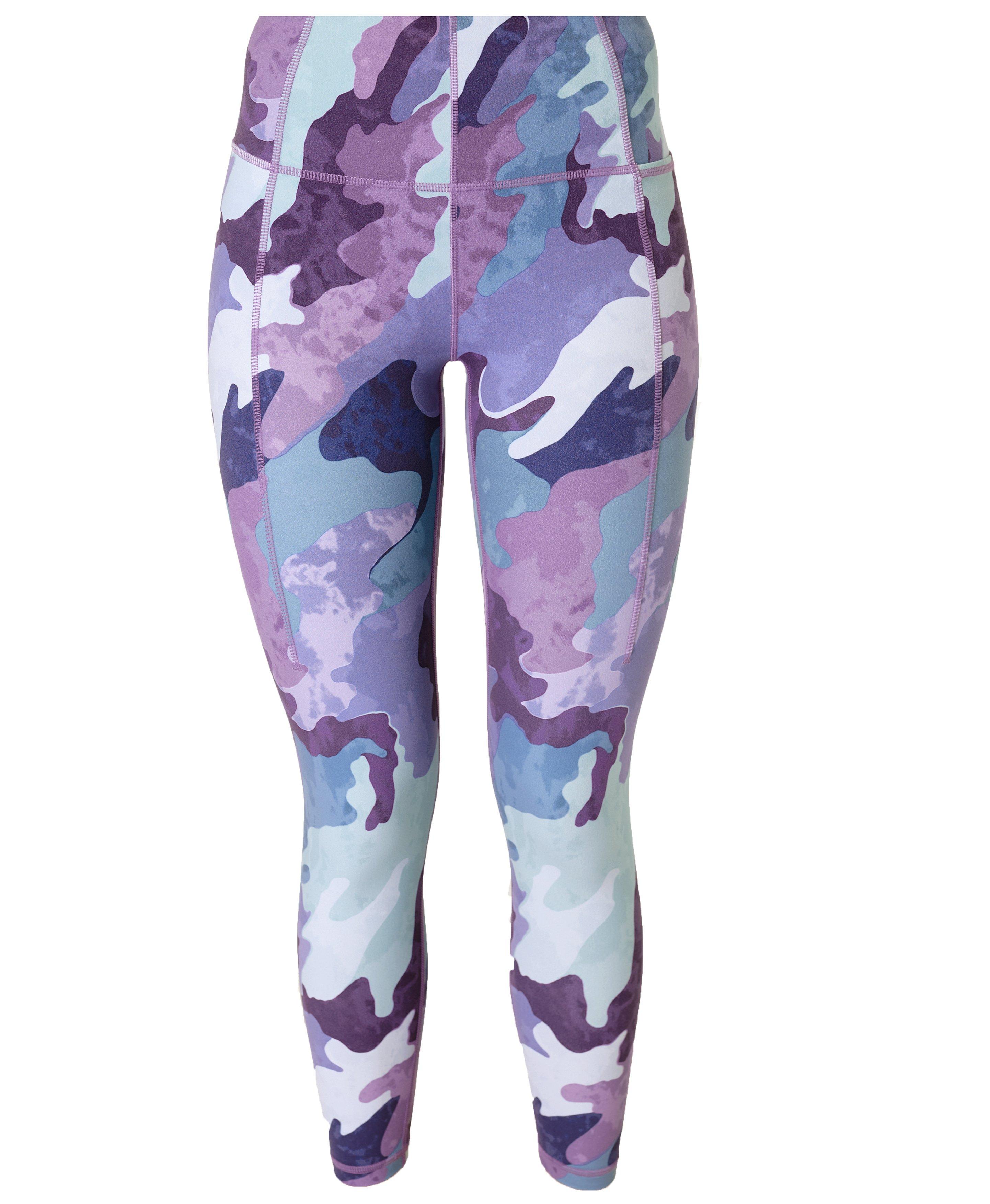 Super Soft 7/8 Yoga Leggings- greencamopatchprint