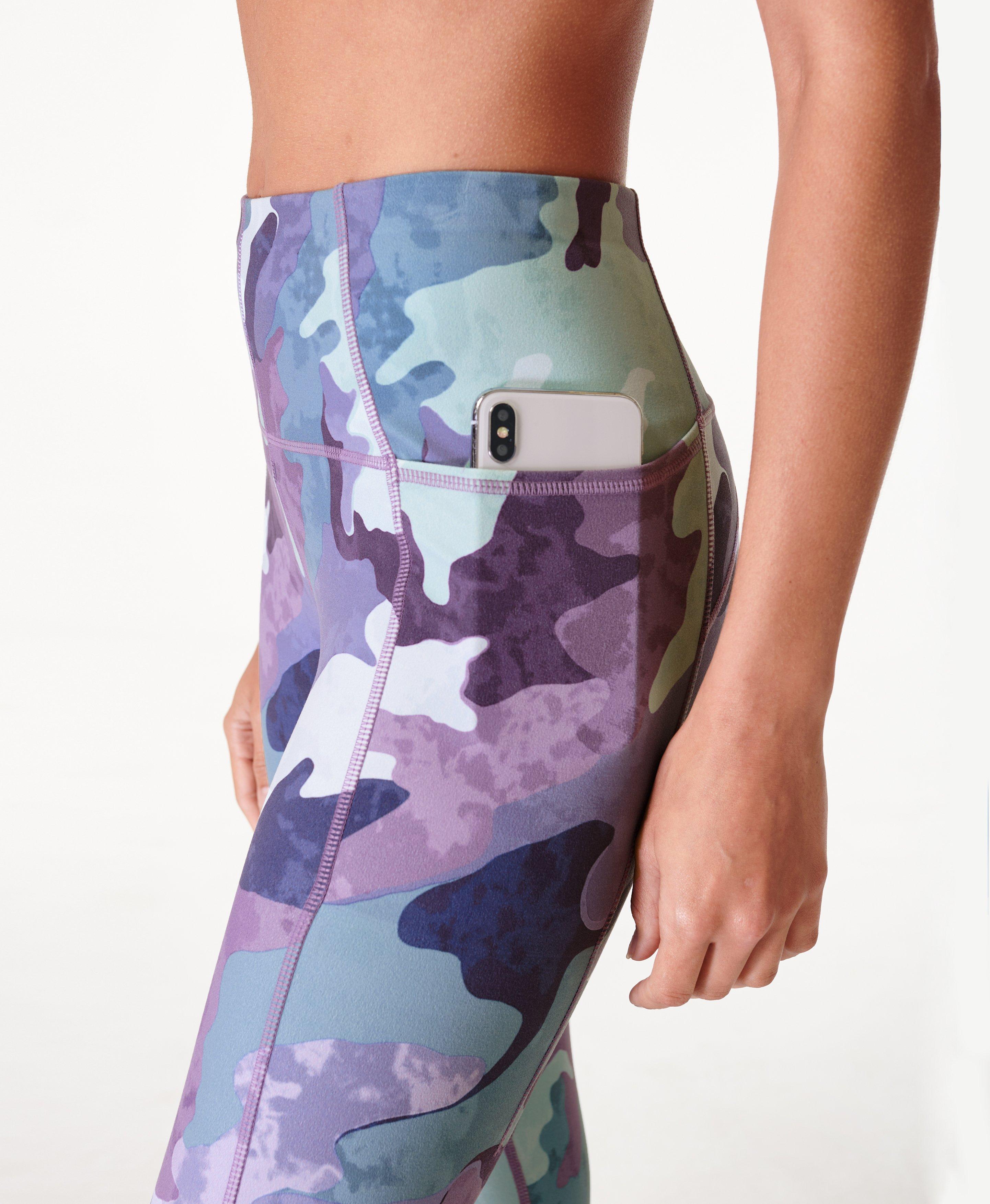 Super Soft 7/8 Yoga Leggings - Green Camo Patch Print