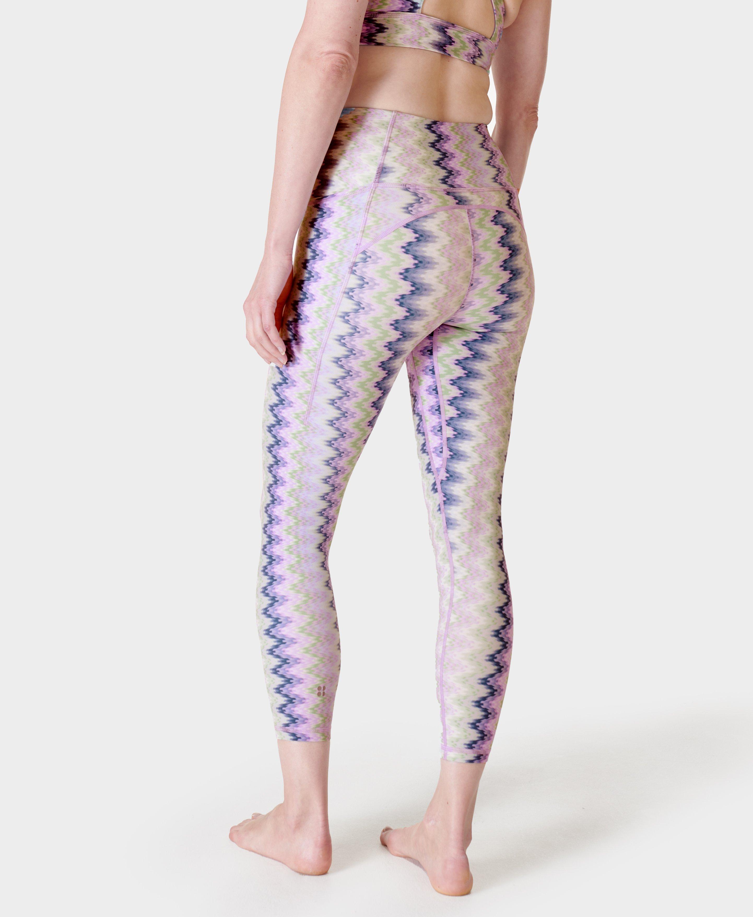 Super Soft 7/8 Yoga Leggings - Purple Textural Mist Print