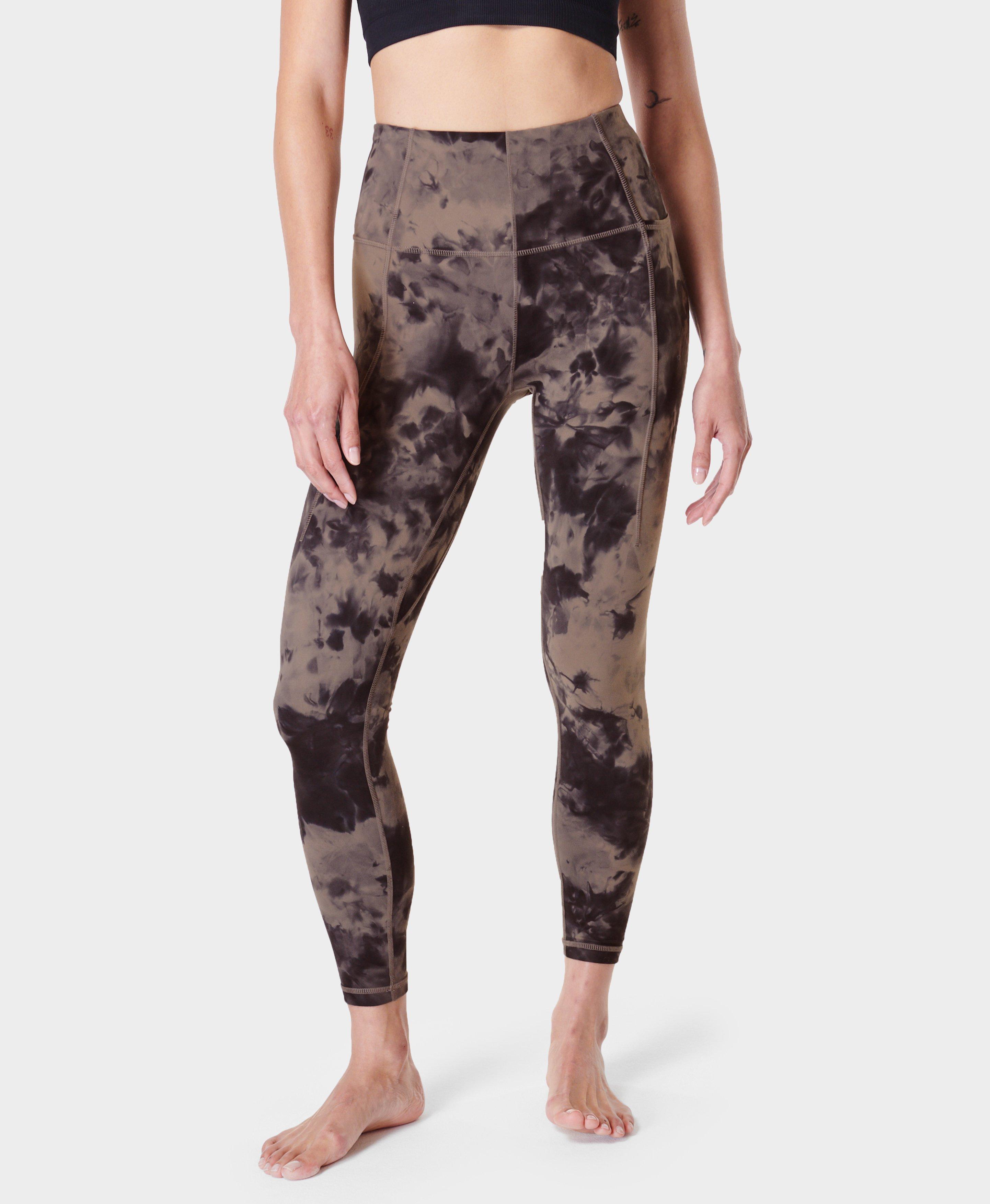 Super Soft 7/8 Yoga Leggings - Mocha Brown Spray Dye, Women's Leggings