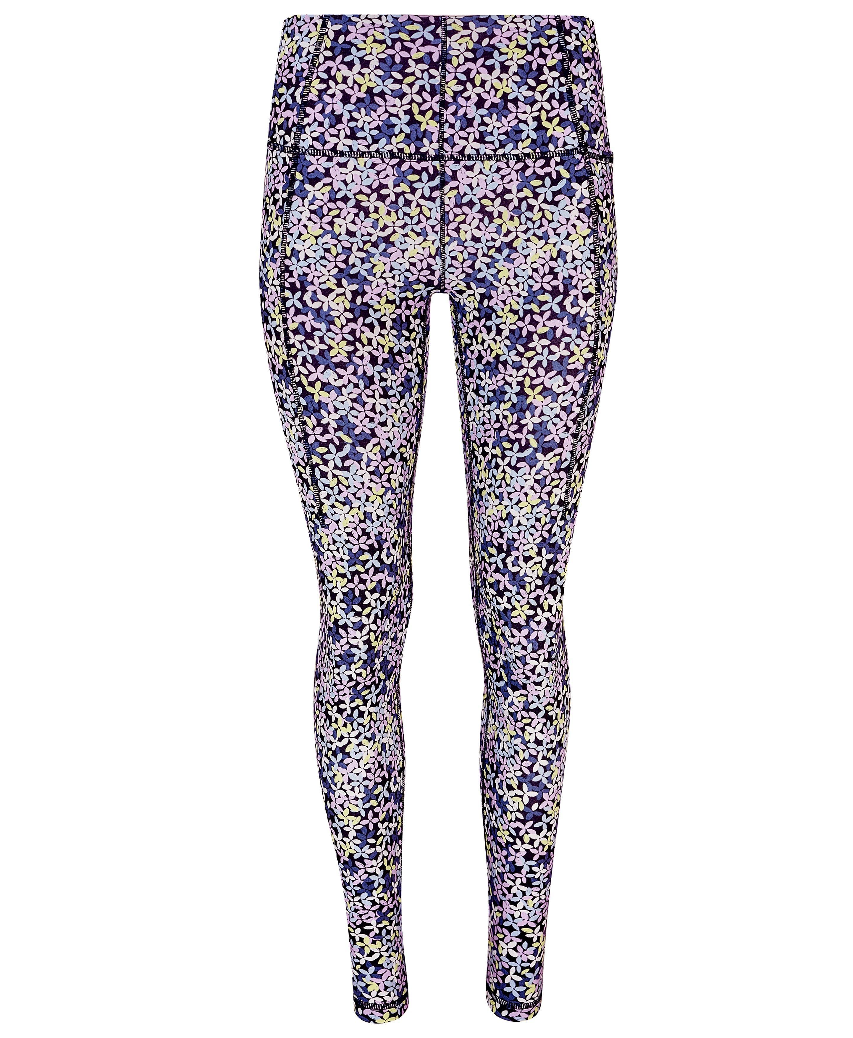 Super Soft Yoga Leggings - Green Lavender Meadow Print