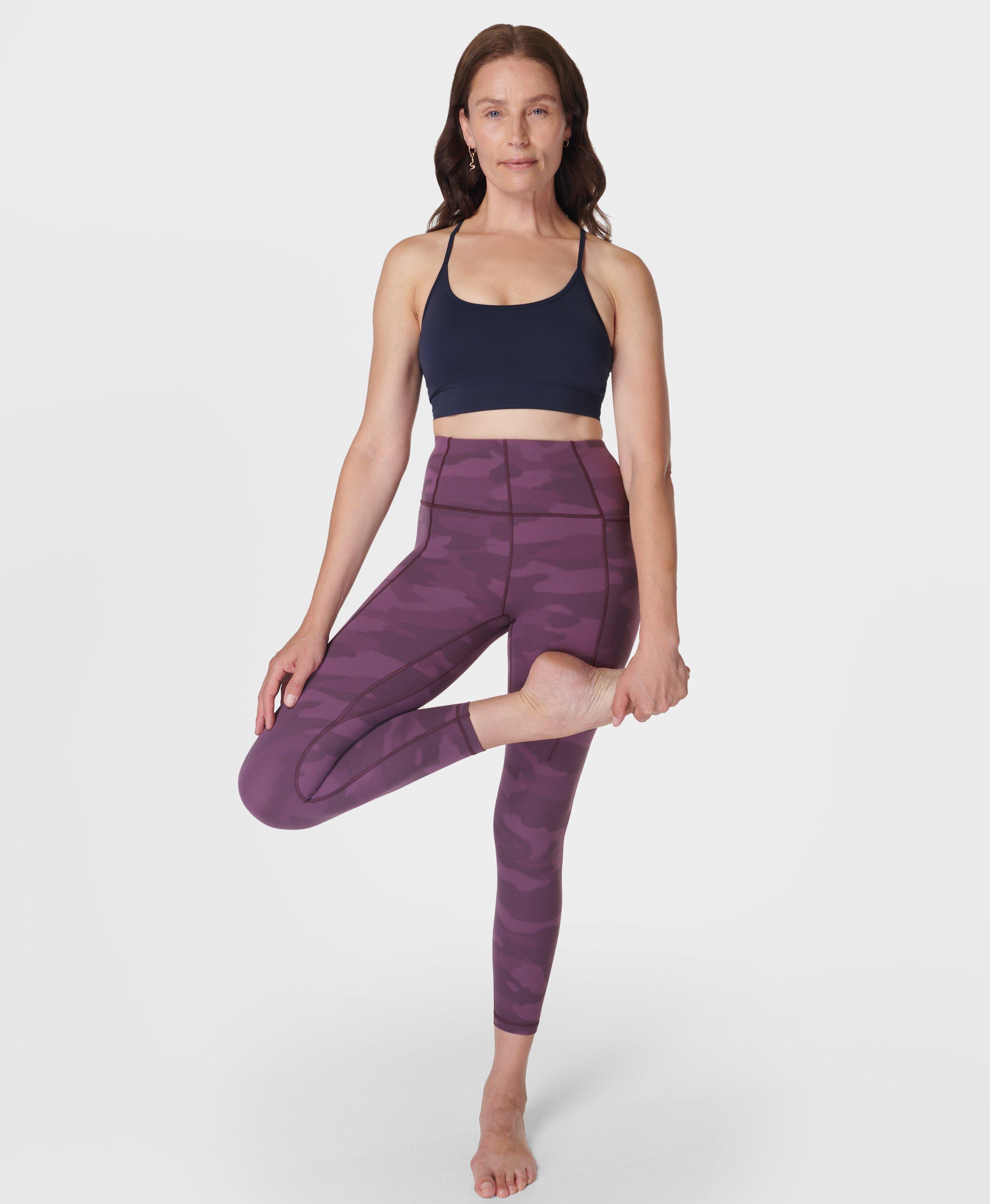 Super Soft 7 8 Yoga Leggings Purple Soft Camo Print Women s Leggings Sweaty Betty