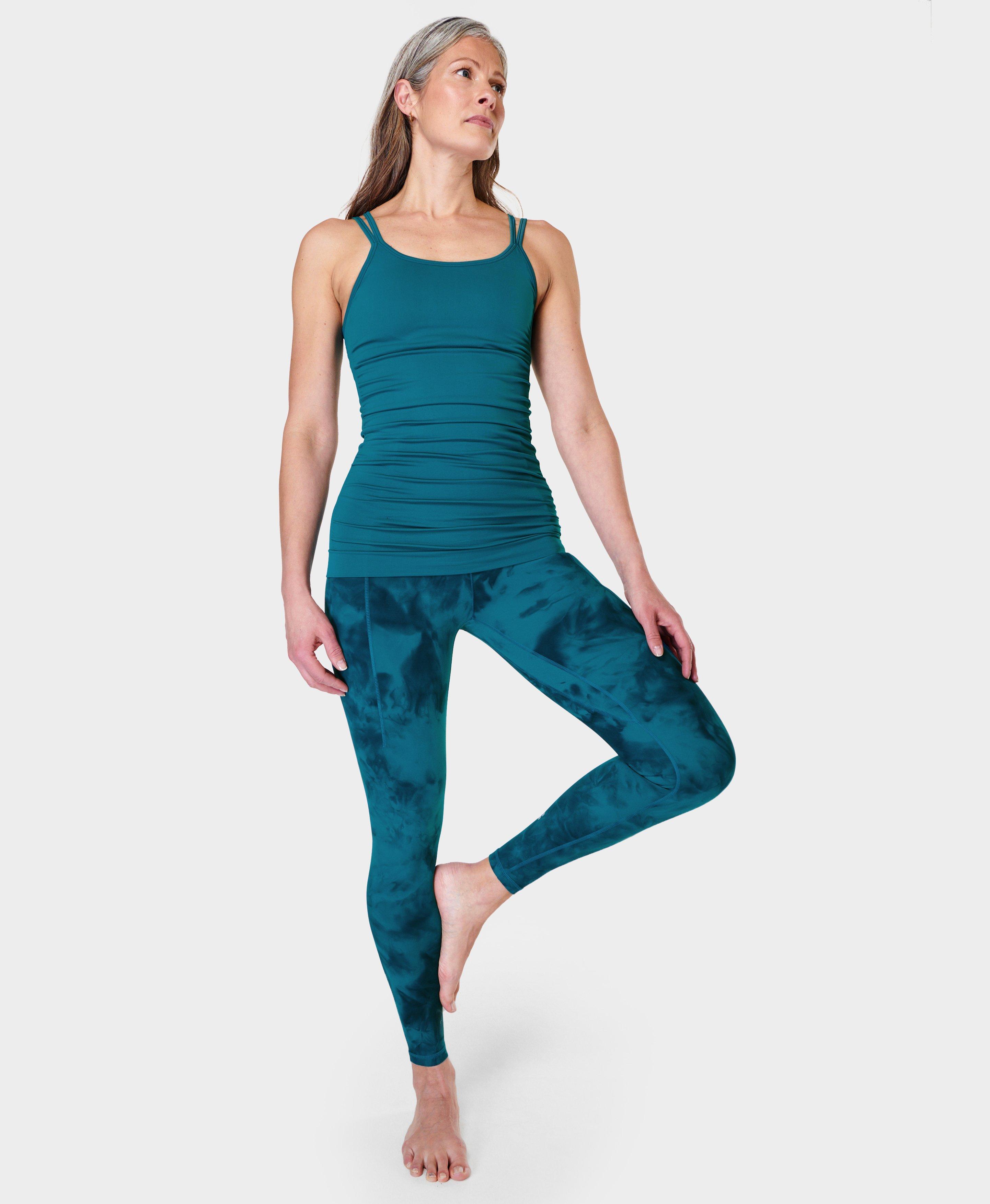 Teal Blue Coloured Premium Polyester Lycra Stretchable And Sweat Free  Ultrasoft Comfortable Women Yoga Pants!!