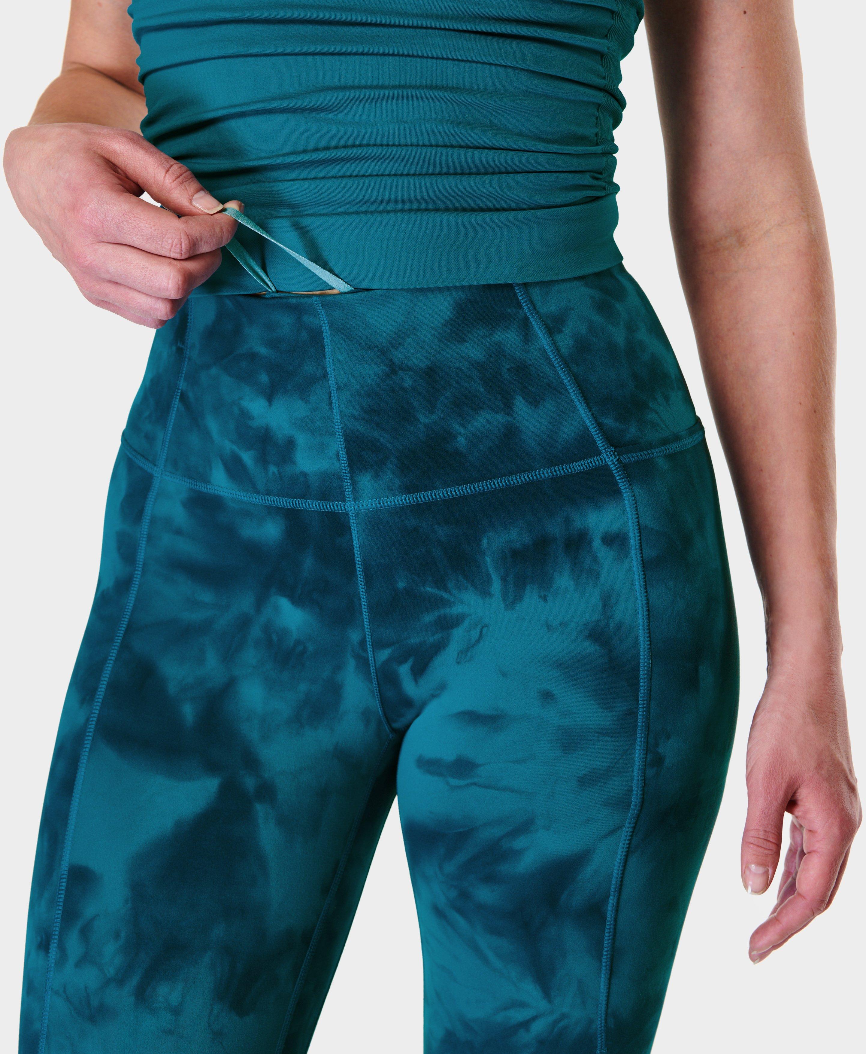 Solid Color Lycra Leggings in Teal Blue : BNJ827