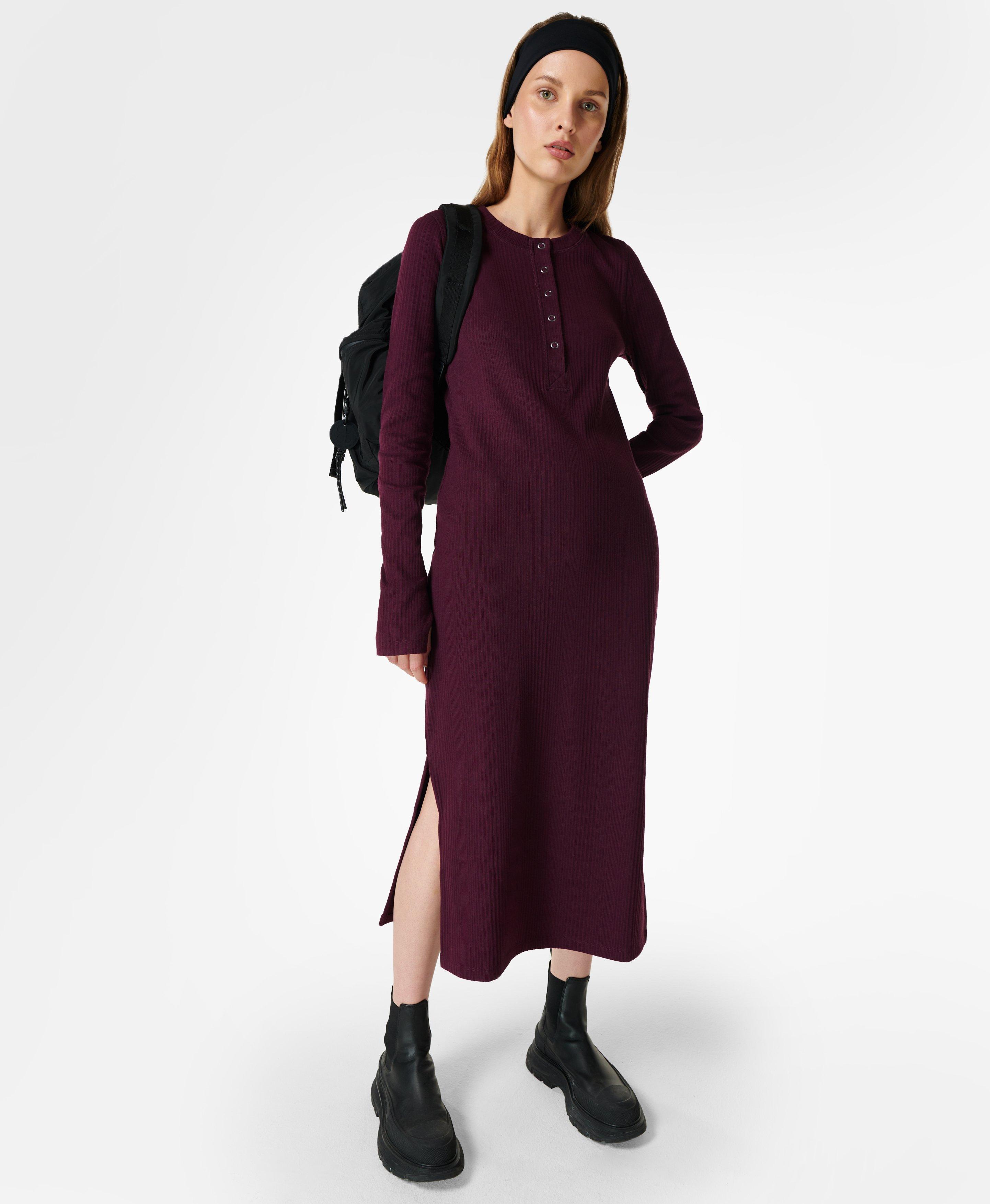 Henley Midi Dress Plum Red Women s Dresses and Jumpsuits Sweaty Betty