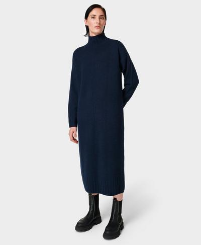 Mountain Wool Dress, Navy Blue | Sweaty Betty
