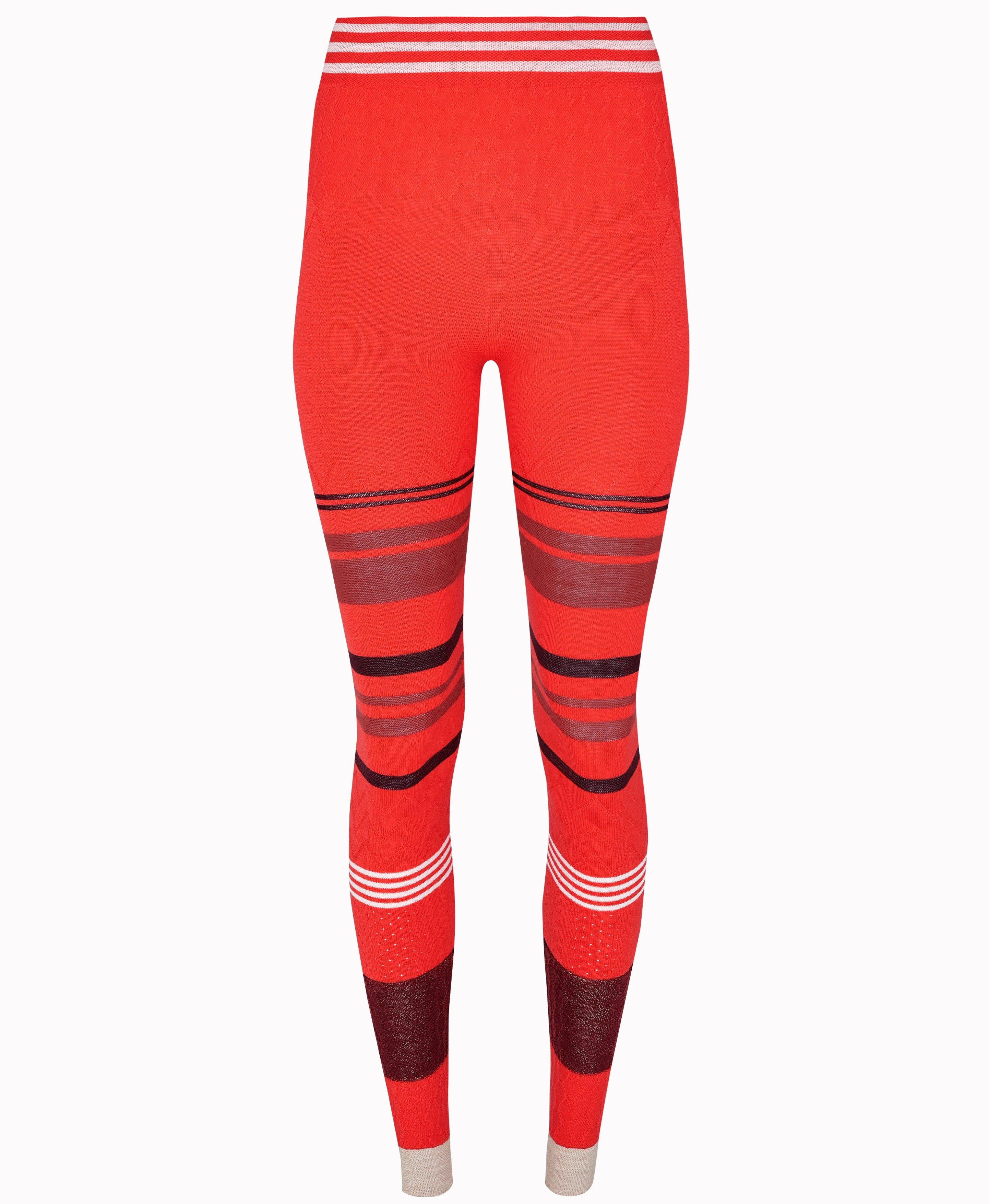 Betty Ski Merino Base Layer Leggings - Pentas Red Multi