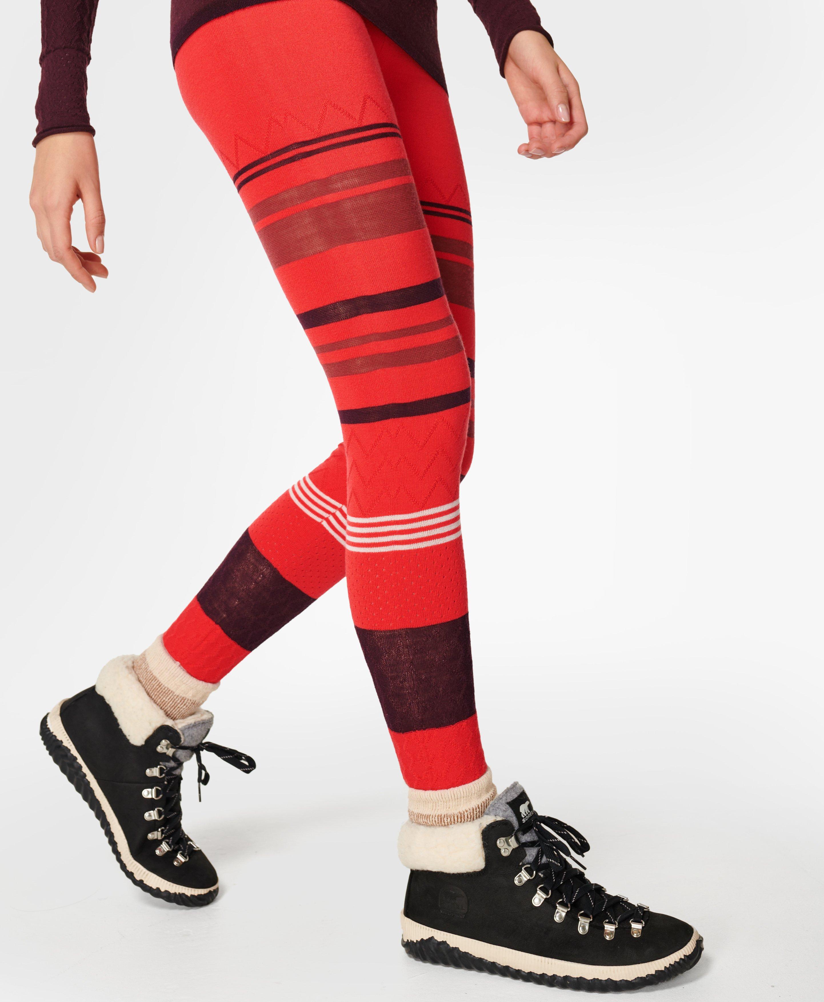 Betty Ski Merino Base Layer Leggings - Pentas Red Multi, Women's Ski  Clothes