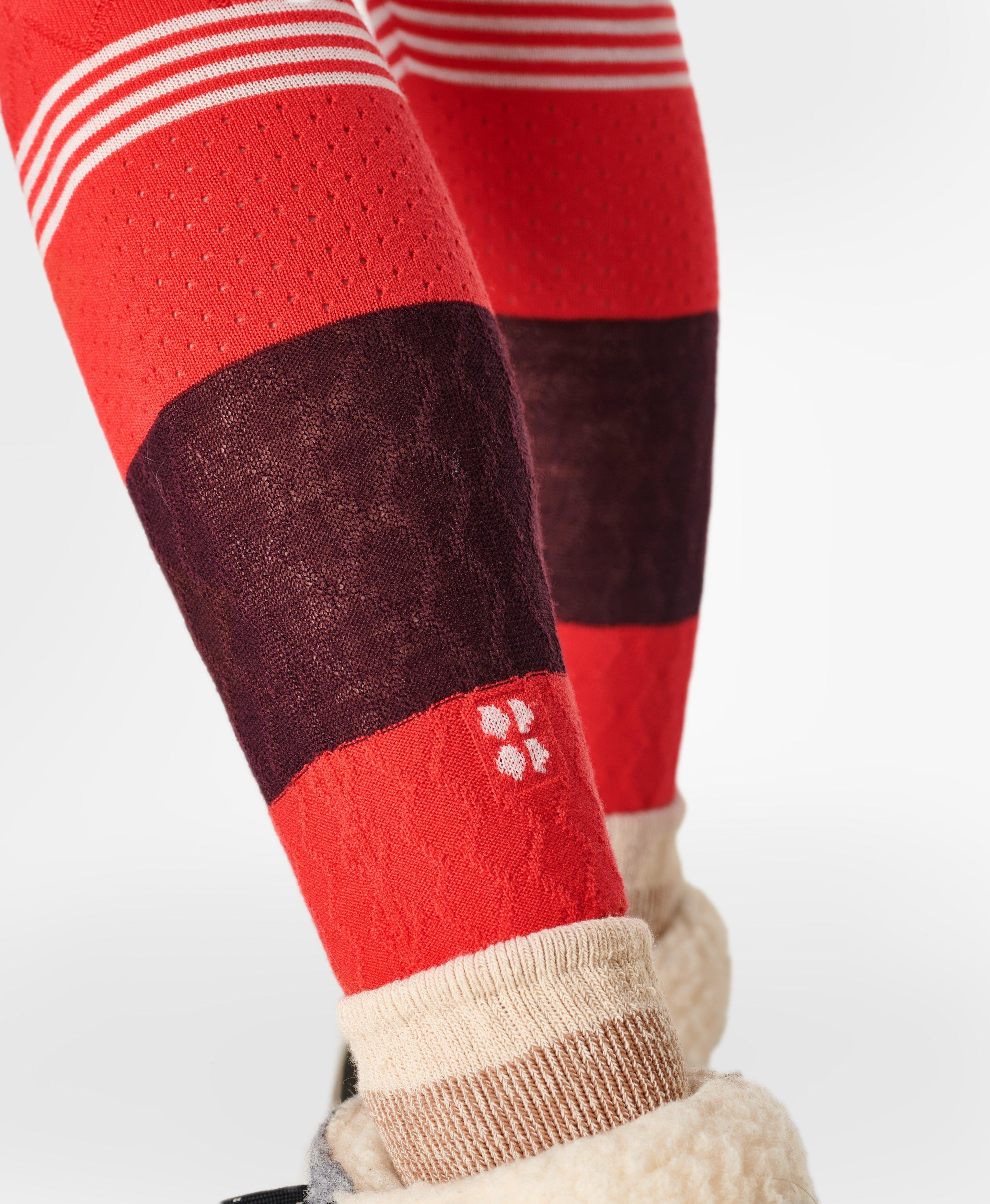 Merino Wool Red Colored Tights