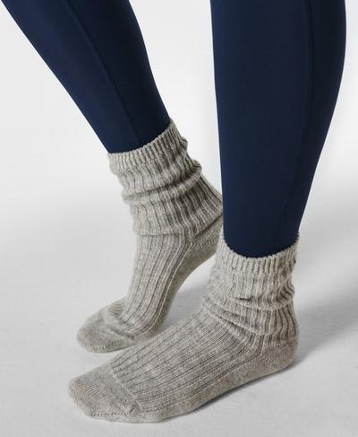Cashmere Lounge Socks, Light Grey | Sweaty Betty