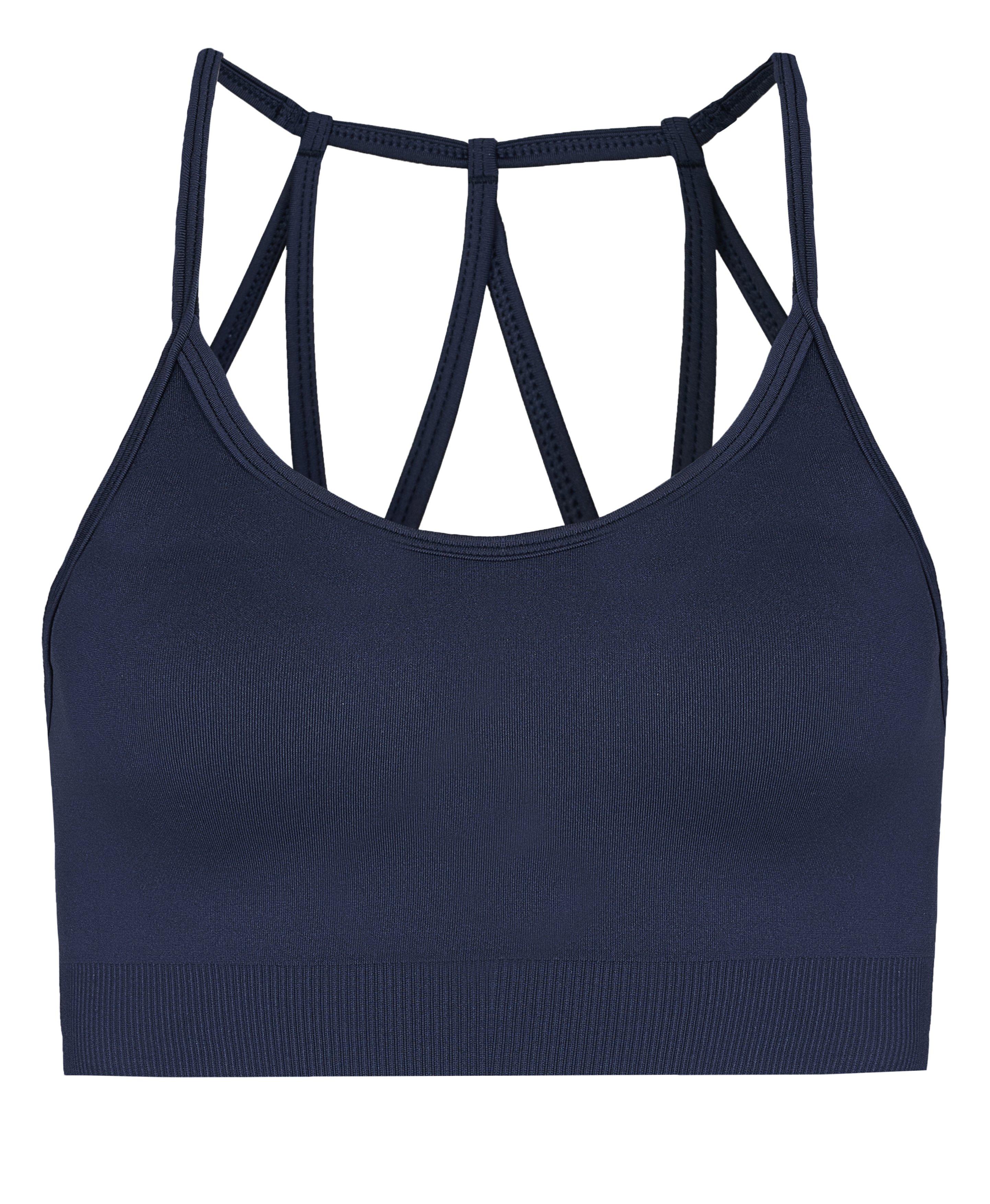 Bali Blue Stella Navy Printed Seamless Racerback Sport Yoga Bra - Women -  Pineapple Clothing