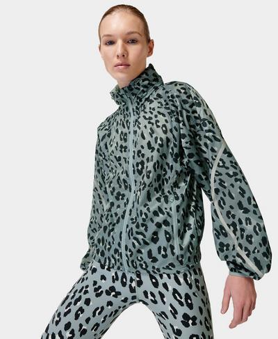 Pack Away Jacket, Blue Cheetah Print | Sweaty Betty
