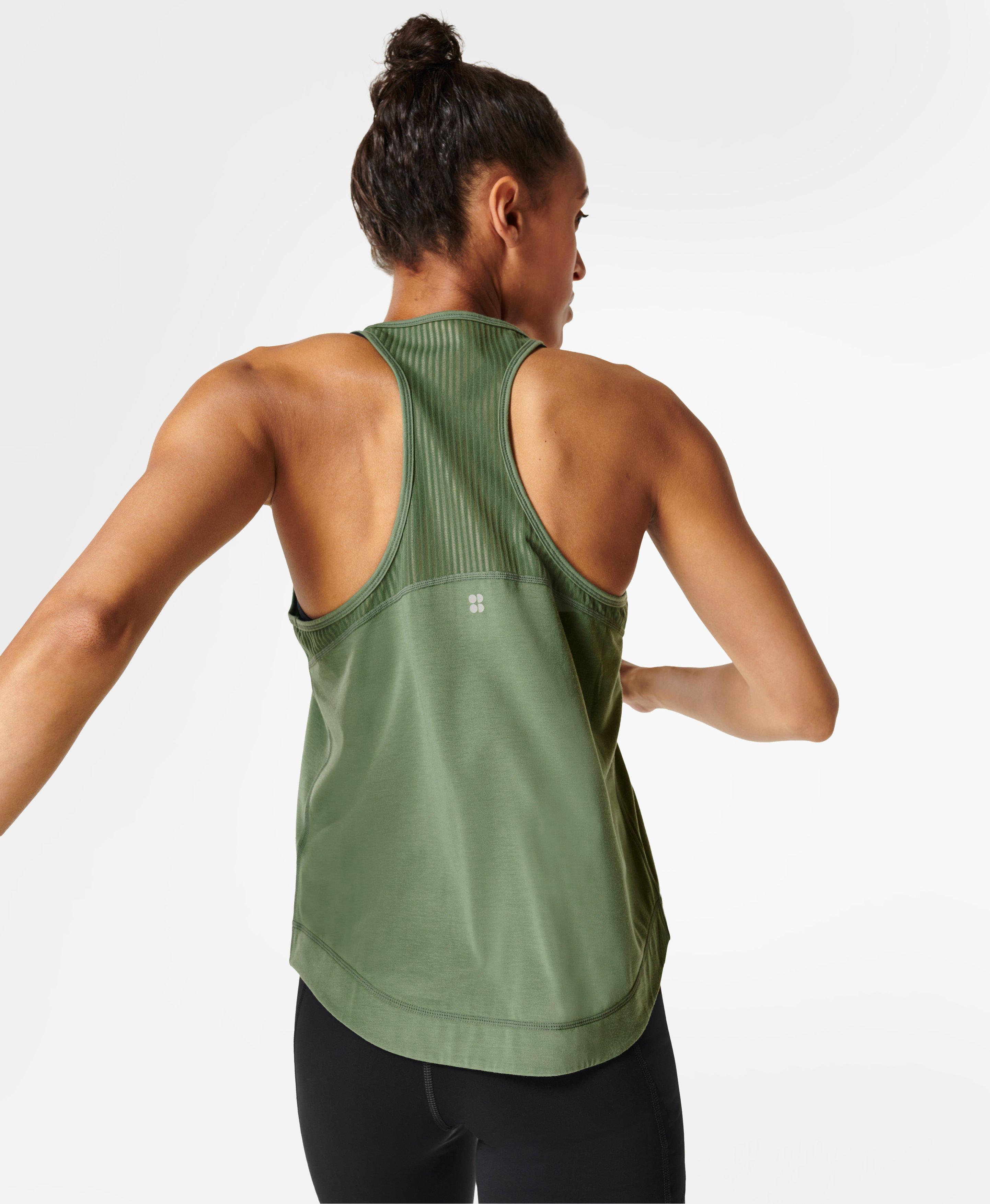 Breathe Easy Running Vest Top, Heath Green | Sweaty Betty