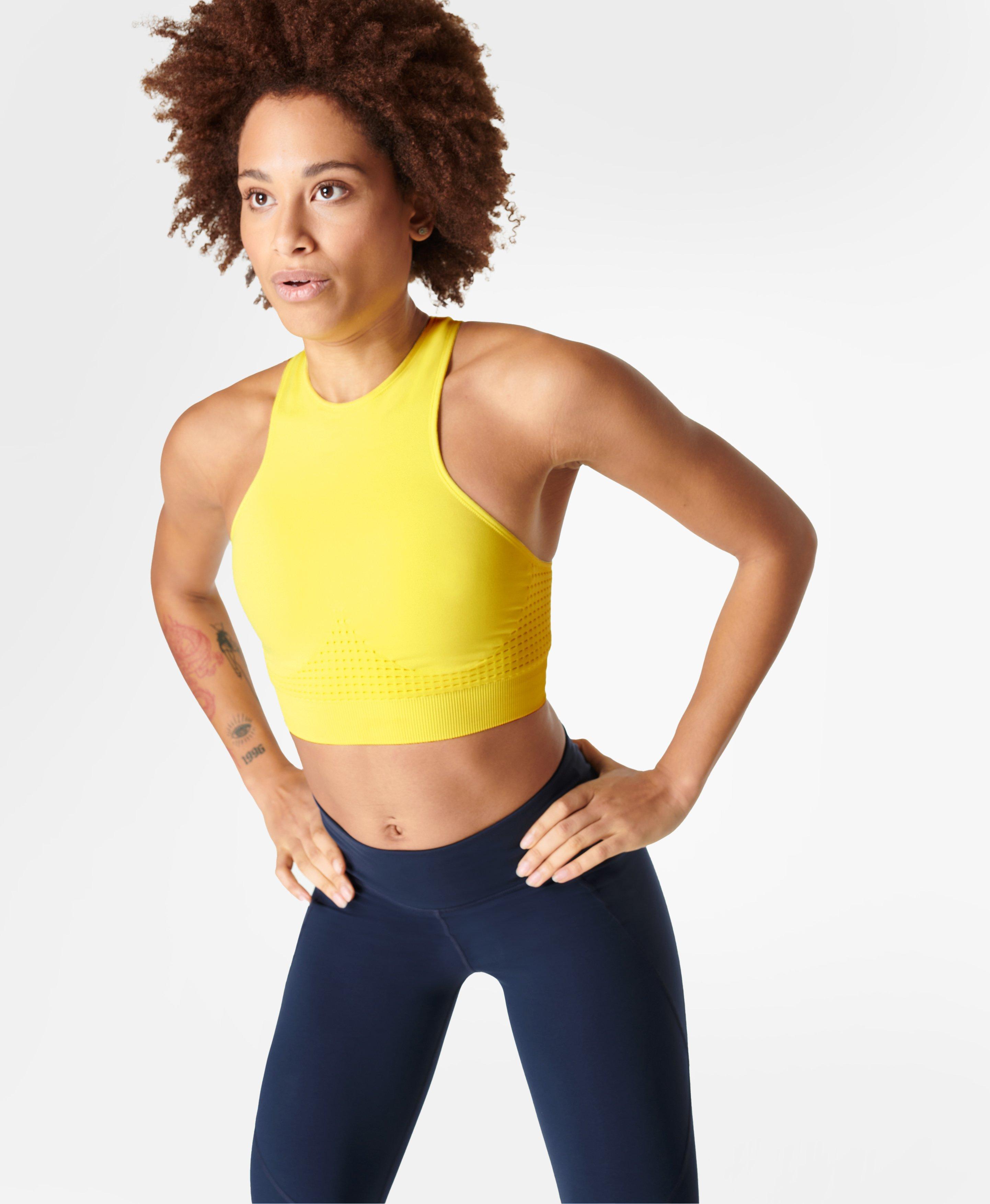 Stamina High Neck Sports Bra- sherbetyellow | Women's Sports Bras