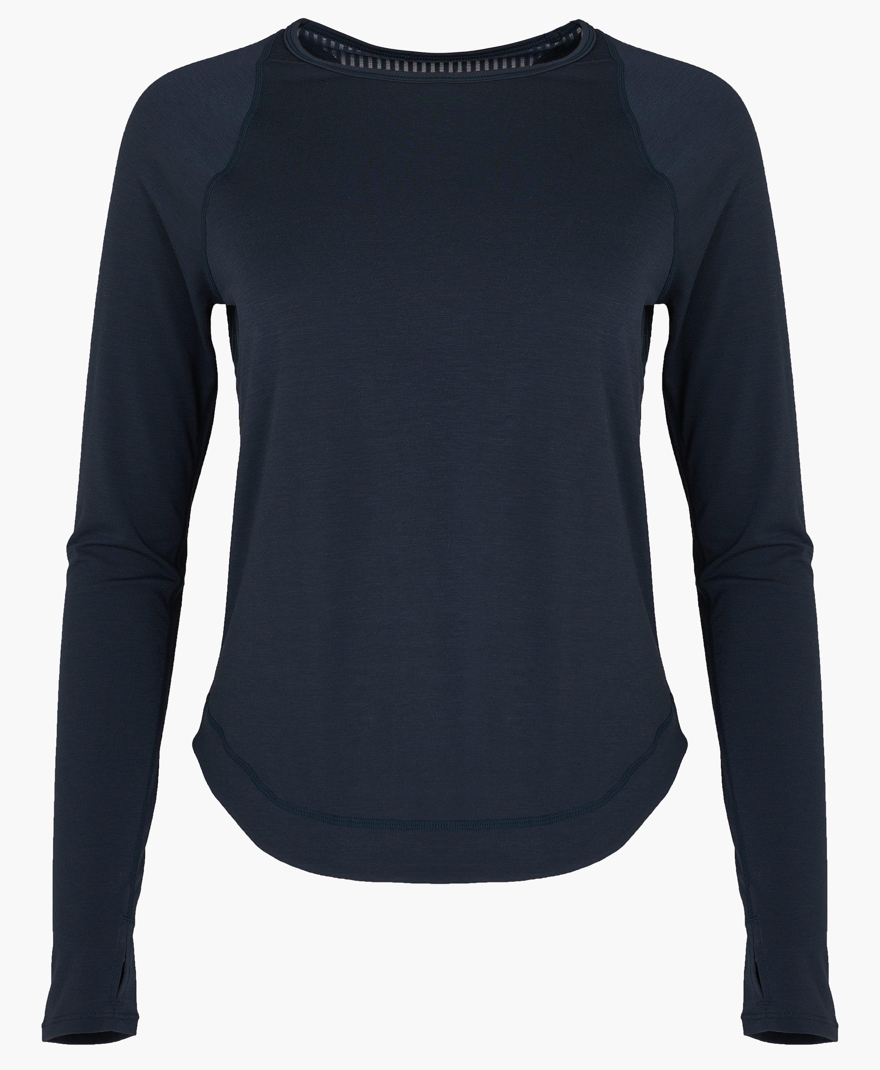 Ladies long sleeve shirt, Dark blue