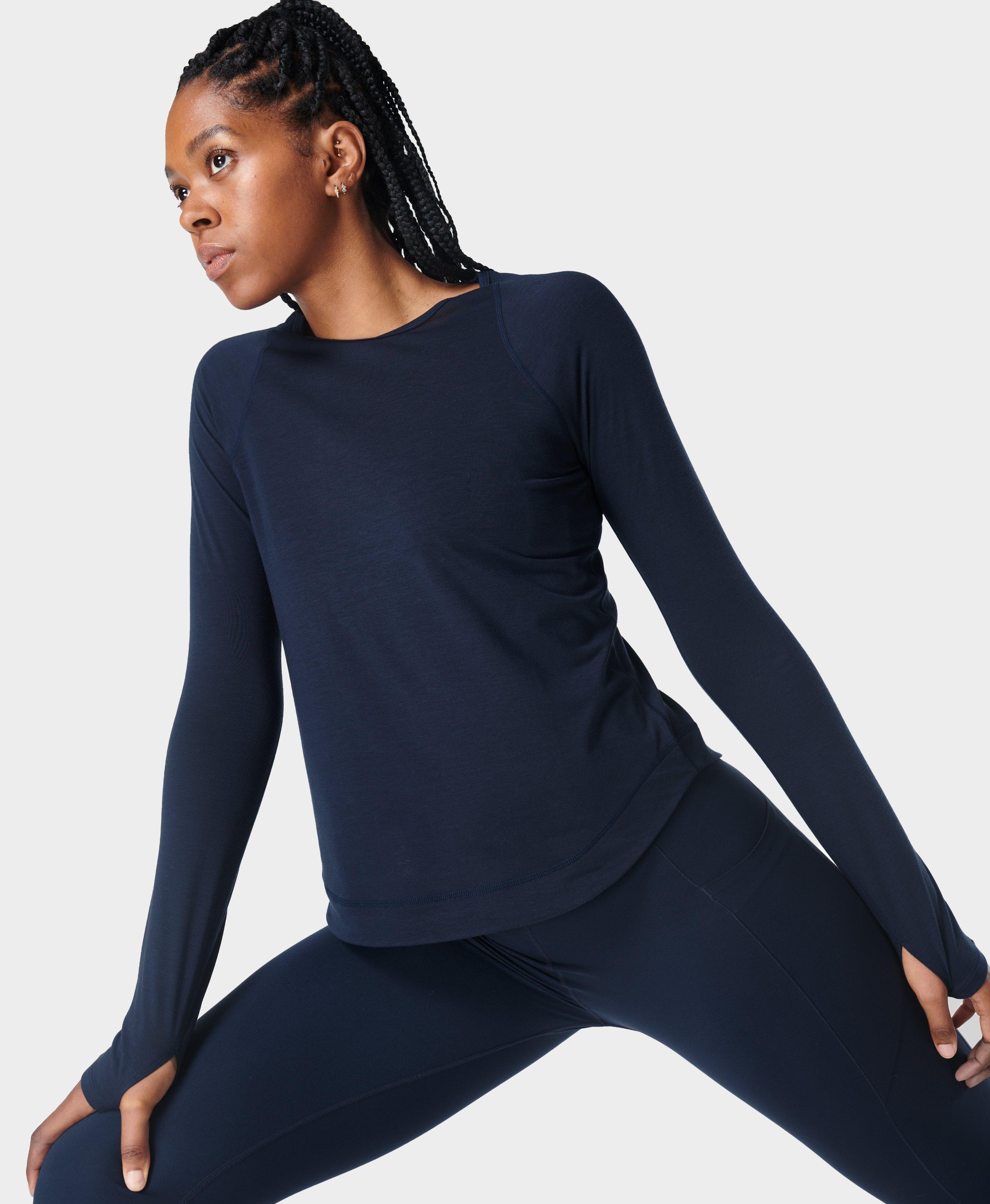 Breathe Easy Long Sleeve Top - Navy Blue