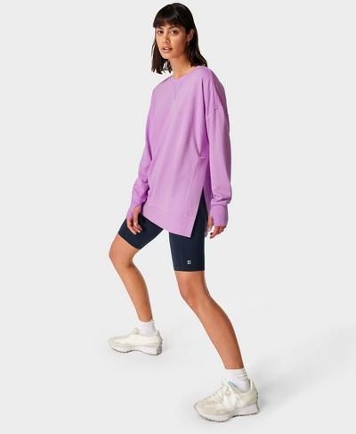 After Class Split Sweatshirt, Aeon Purple | Sweaty Betty