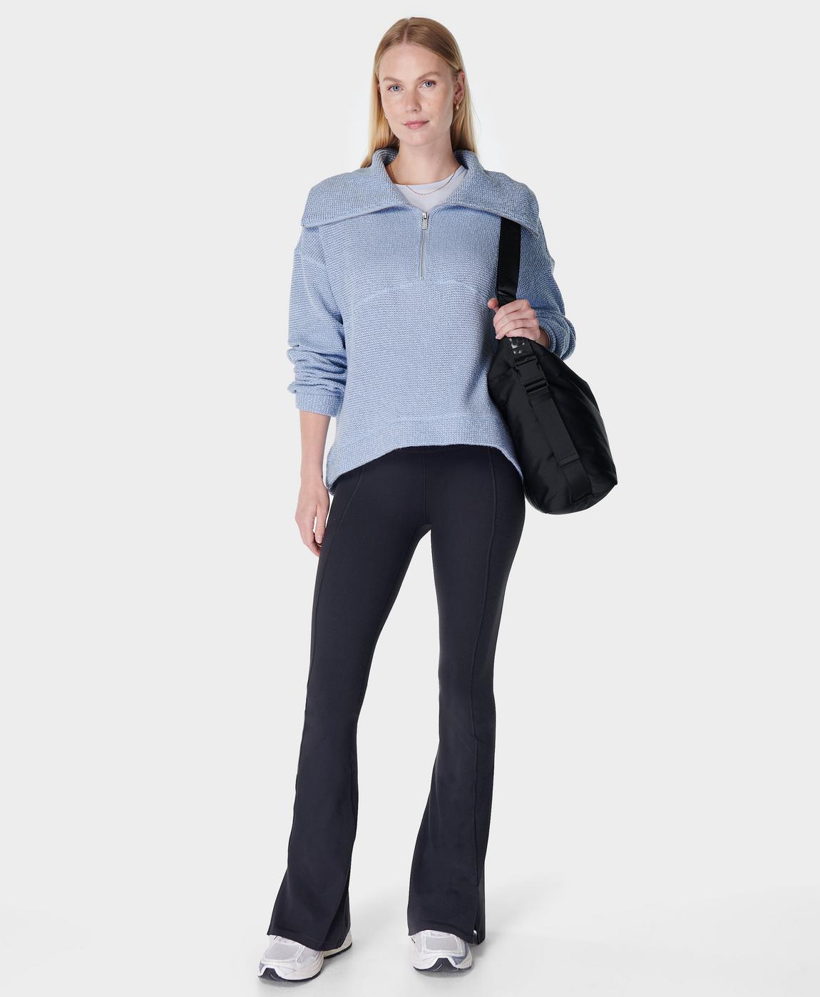 Restful Boucle Half Zip Sweatshirt - Breeze Blue | Women's Restful Boucle Half Zip Sweatshirt - Breeze Blue | Women's