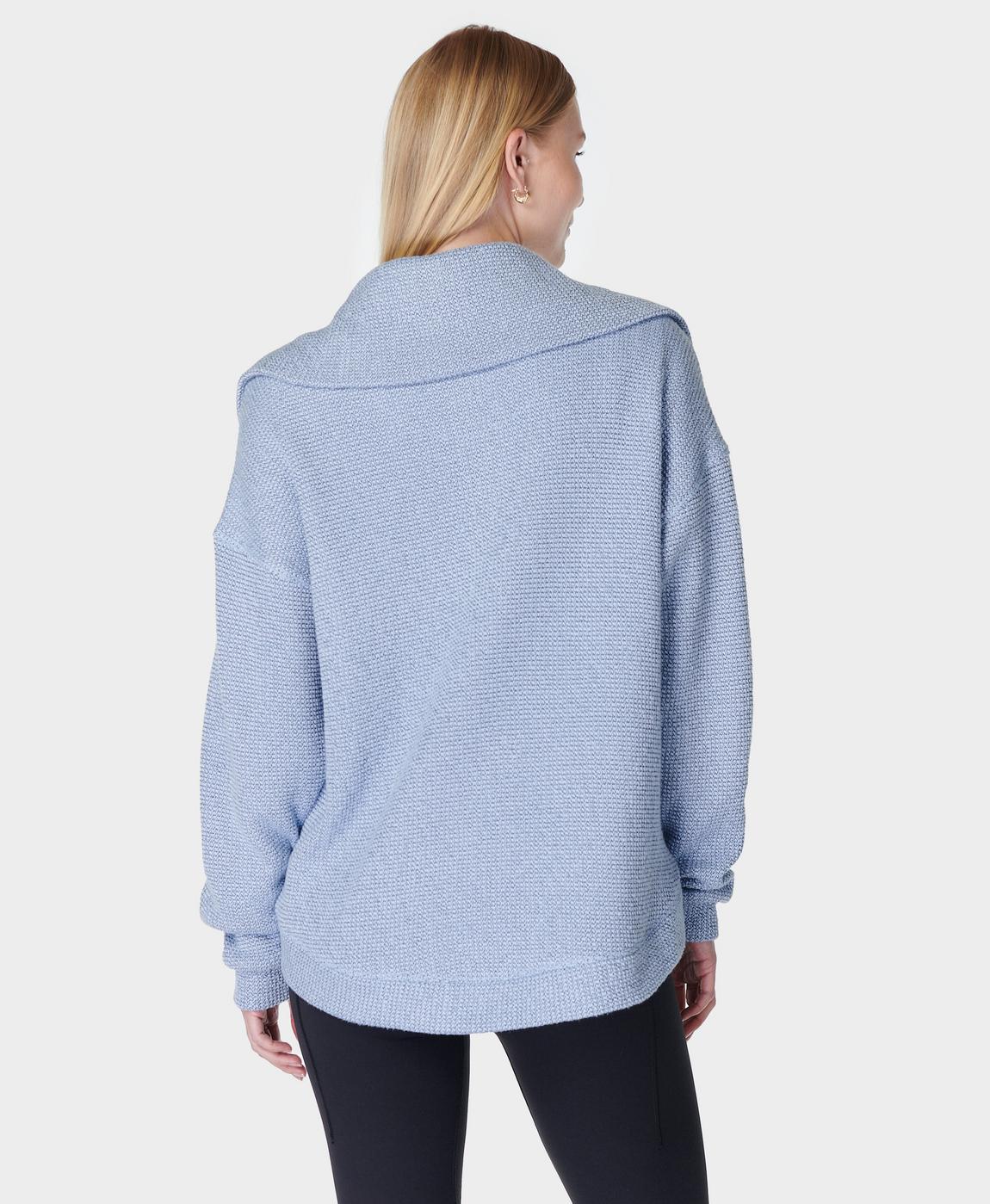 Restful Boucle Half Zip Sweatshirt - Breeze Blue | Women's Restful Boucle Half Zip Sweatshirt - Breeze Blue | Women's