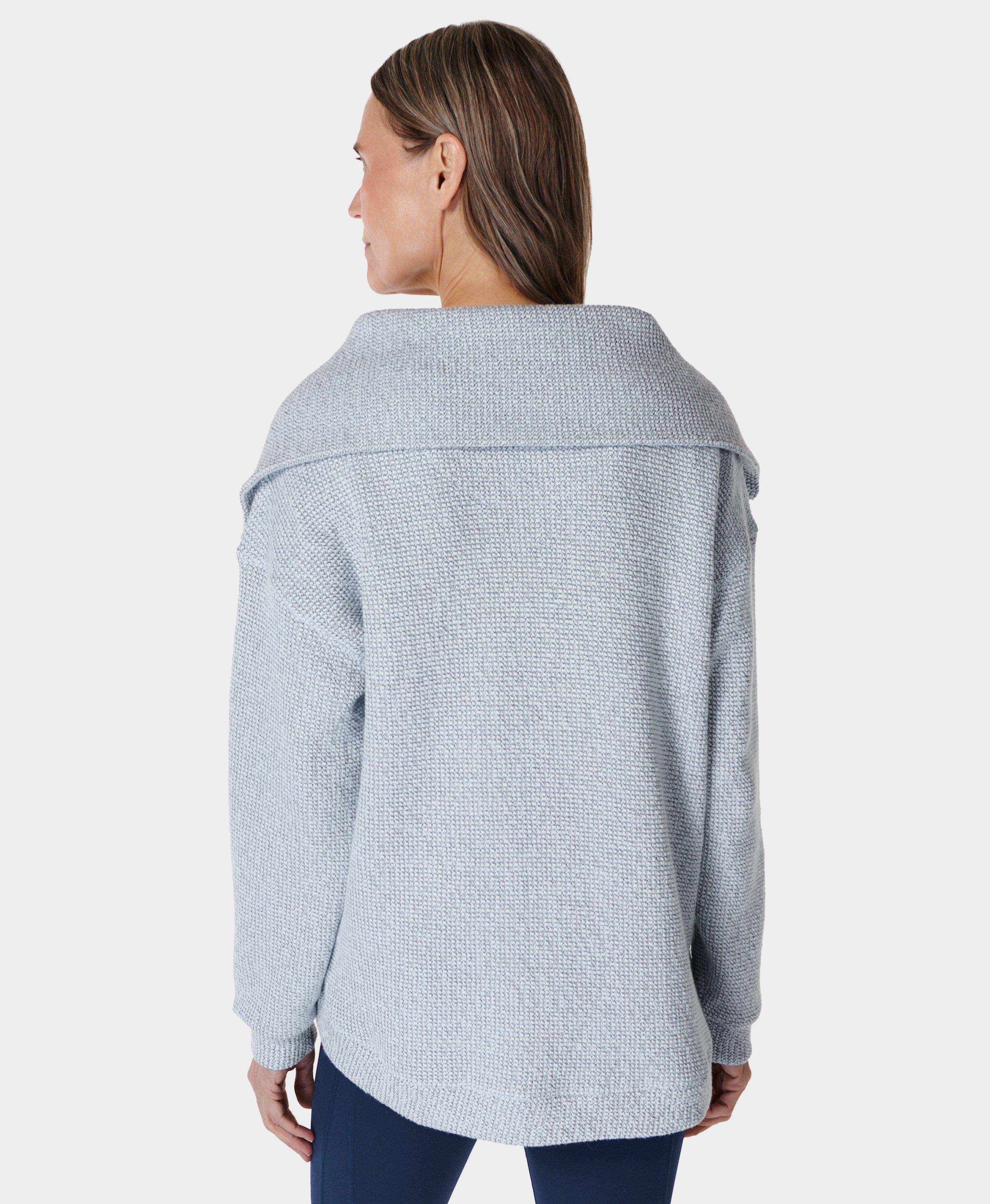 Restful Boucle Half Zip Sweatshirt - Salt Blue