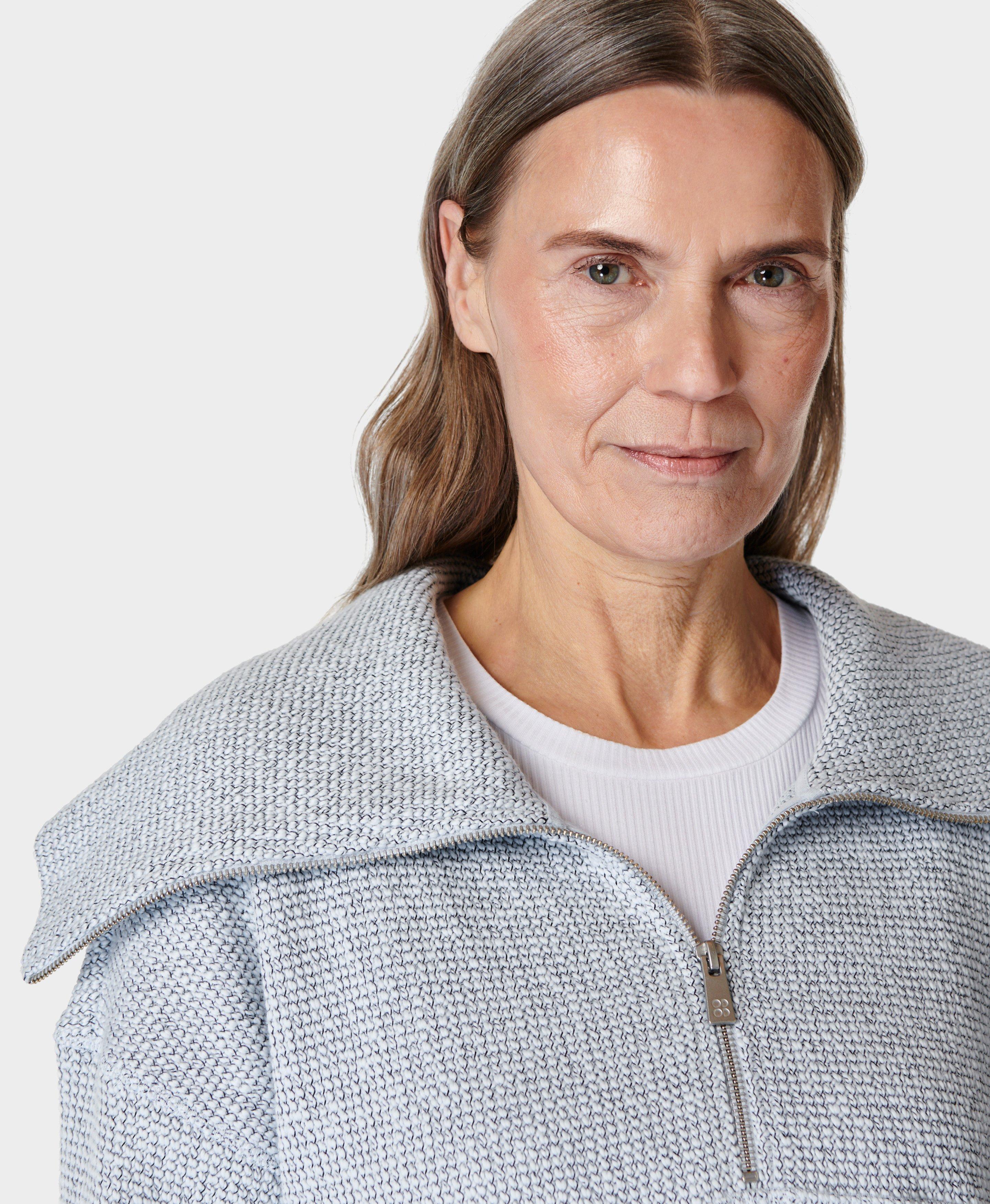 Restful Boucle Half Zip Sweatshirt - Salt Blue