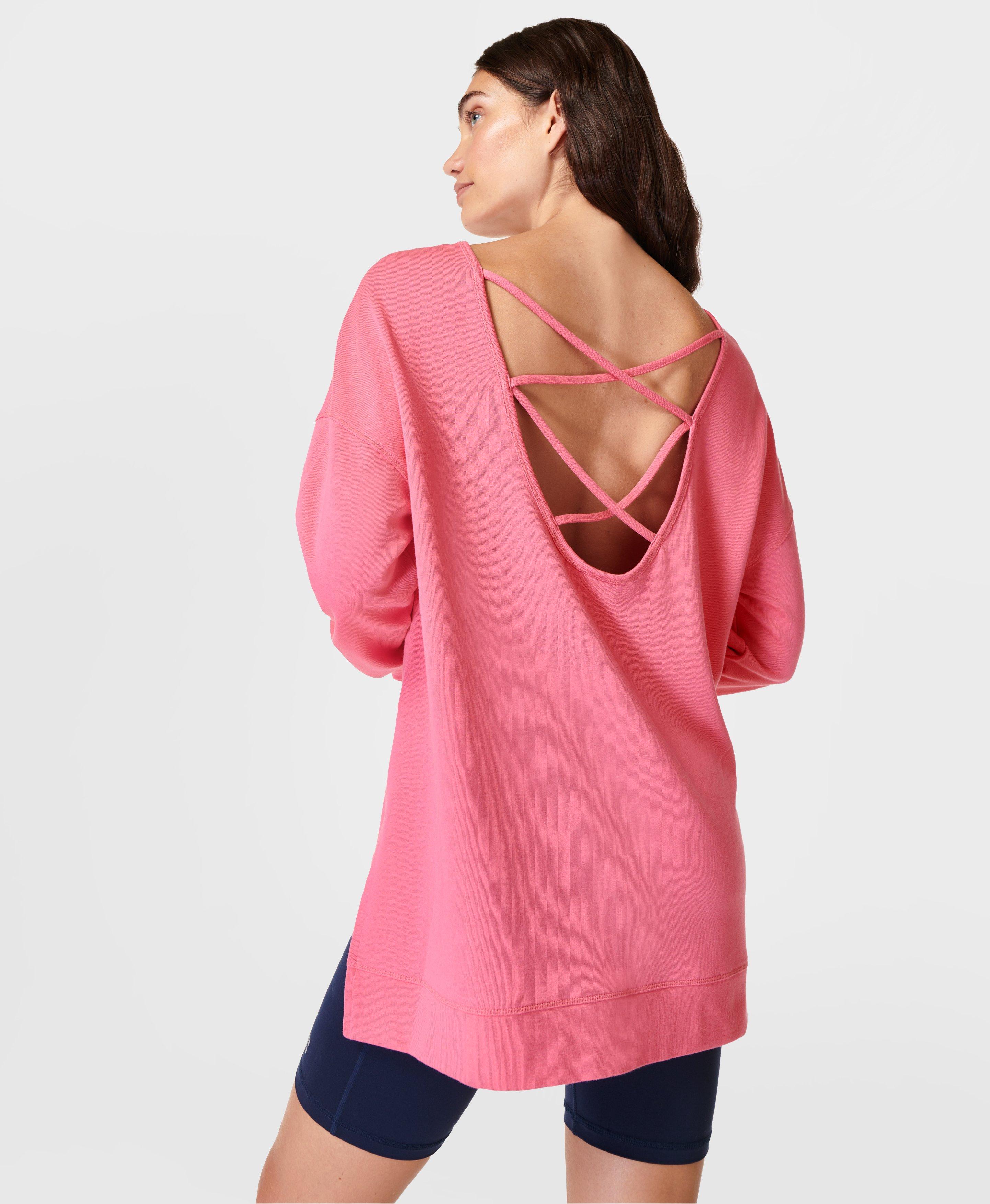 Sweaty Betty After Class Long Sweatshirt, Chalk Pink