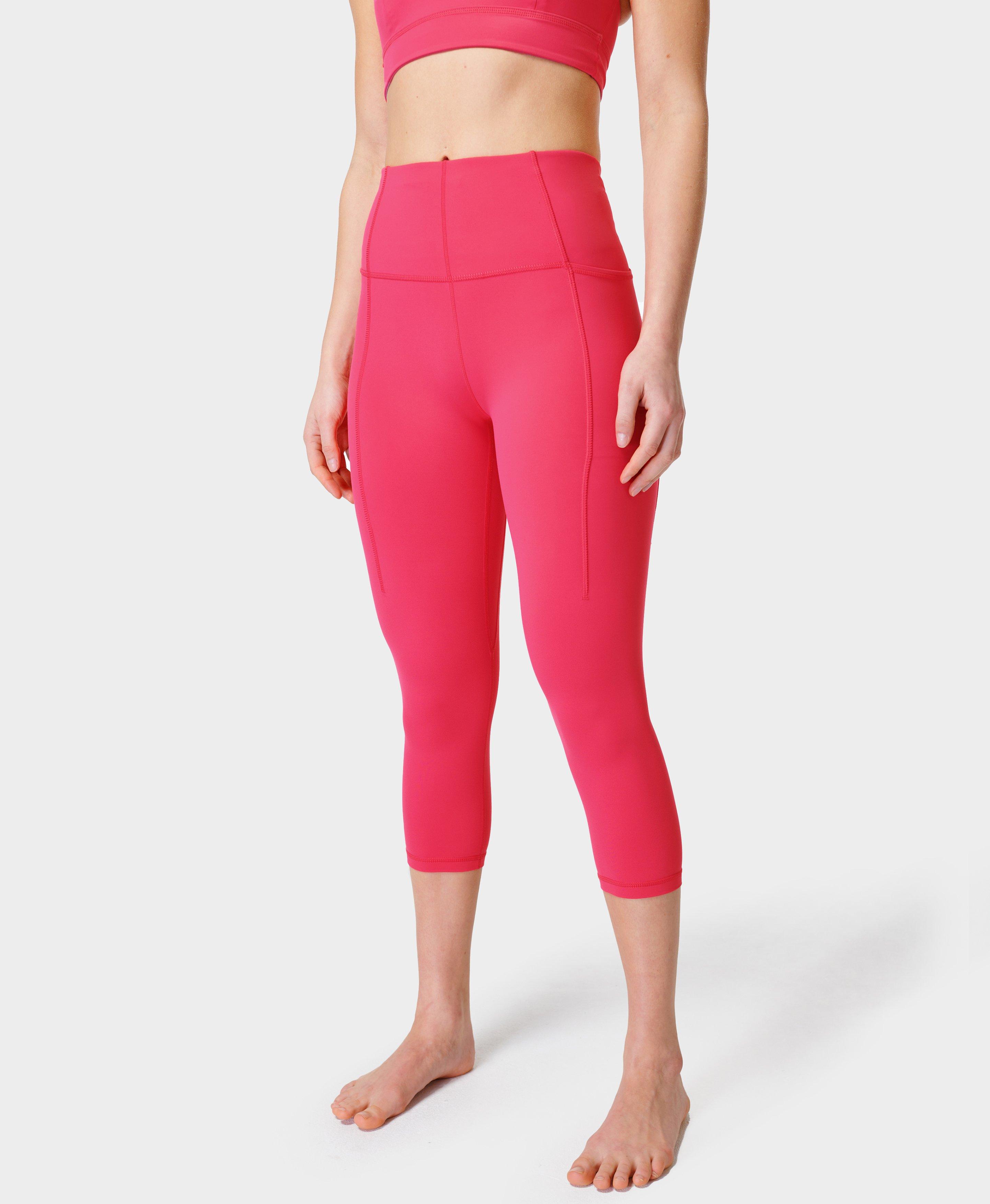 Super Soft Cropped Yoga Leggings - Glow Pink