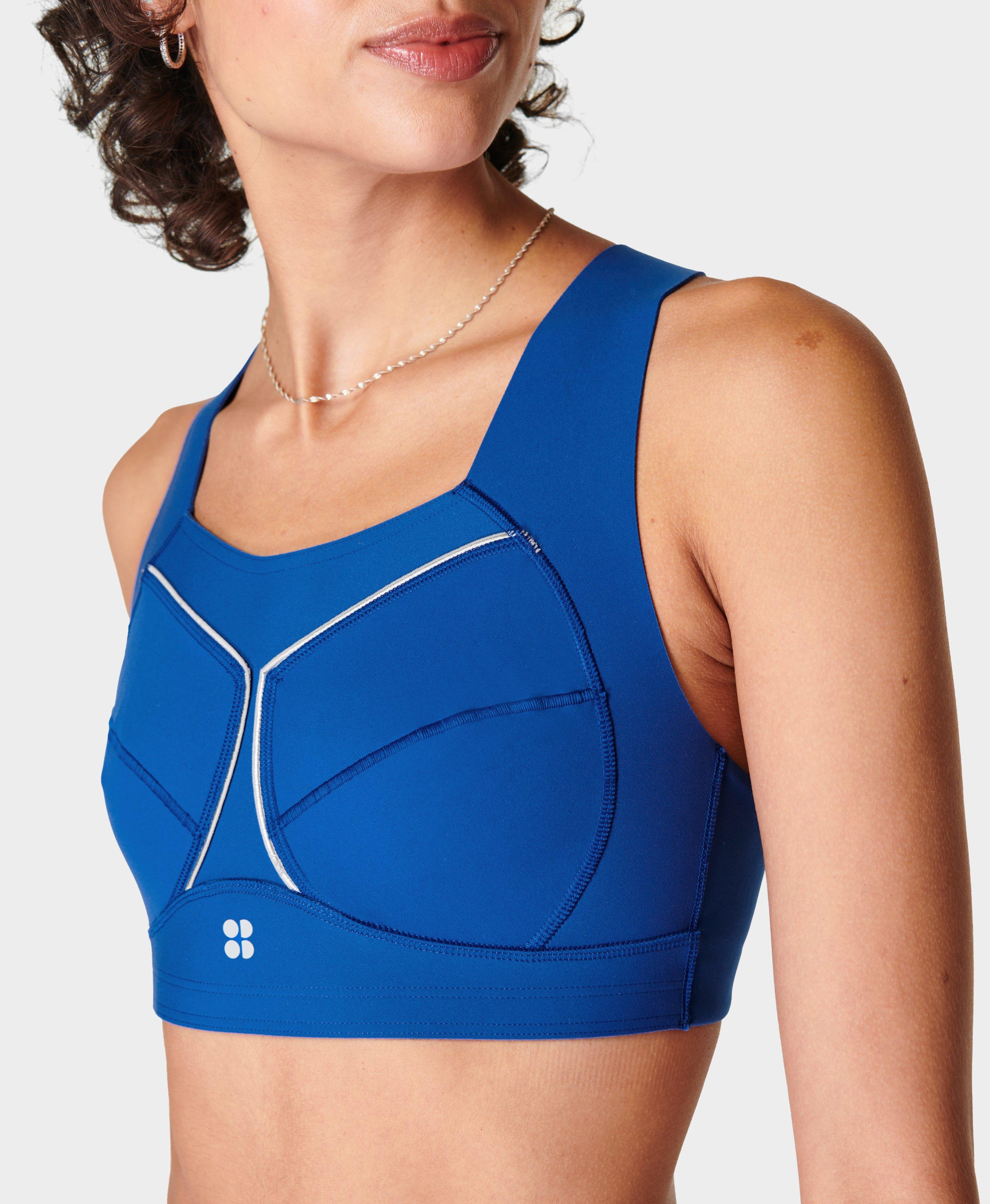 Free People On the Radar Sports Bra in Cotton Candy – Blue Linen